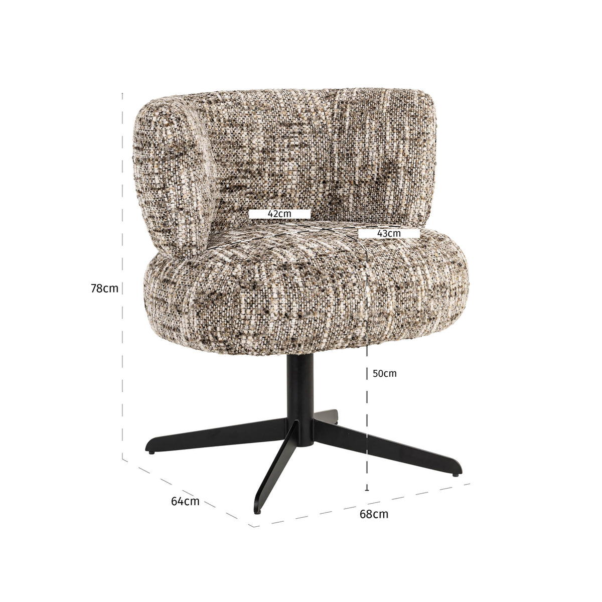 Dining chair Alexis brown omara swivel by Richmond Interiors