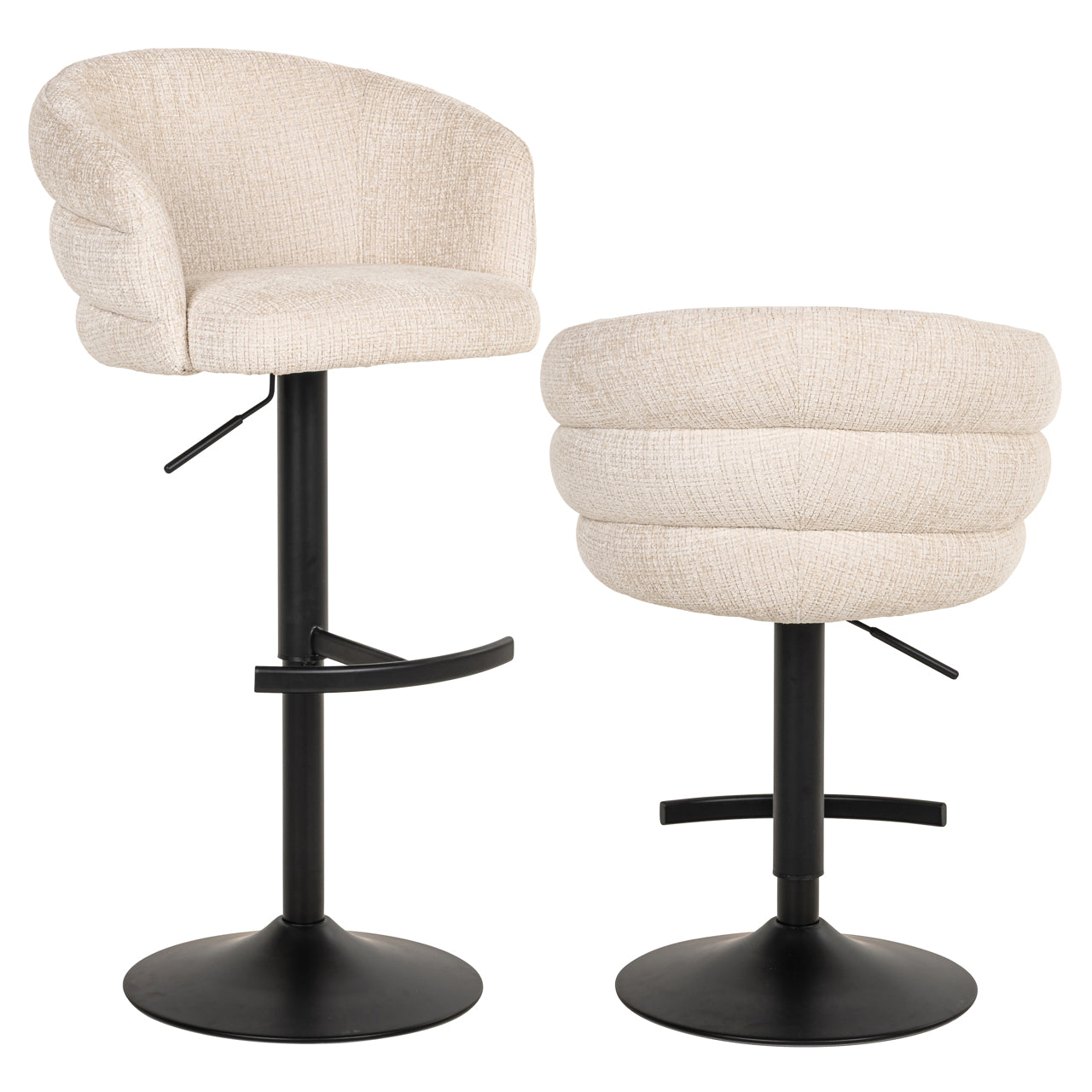 Nikki Niagara Beige Swivel Bar Stool by Richmond Interiors