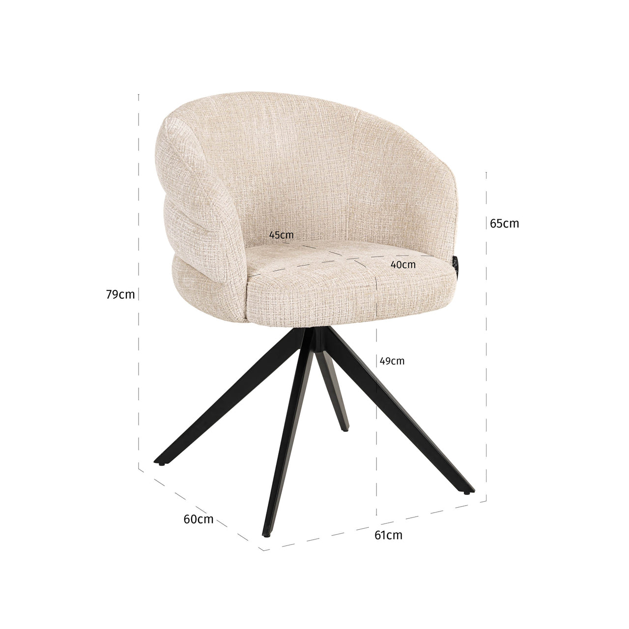 Dining chair Serenity niagara beige swivel fire retardant by Richmond Interiors