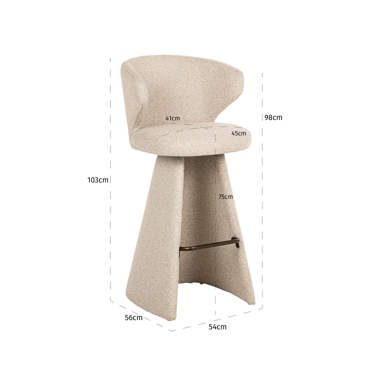 Bar stool Gatsbi biscotti by Richmond Interiors
