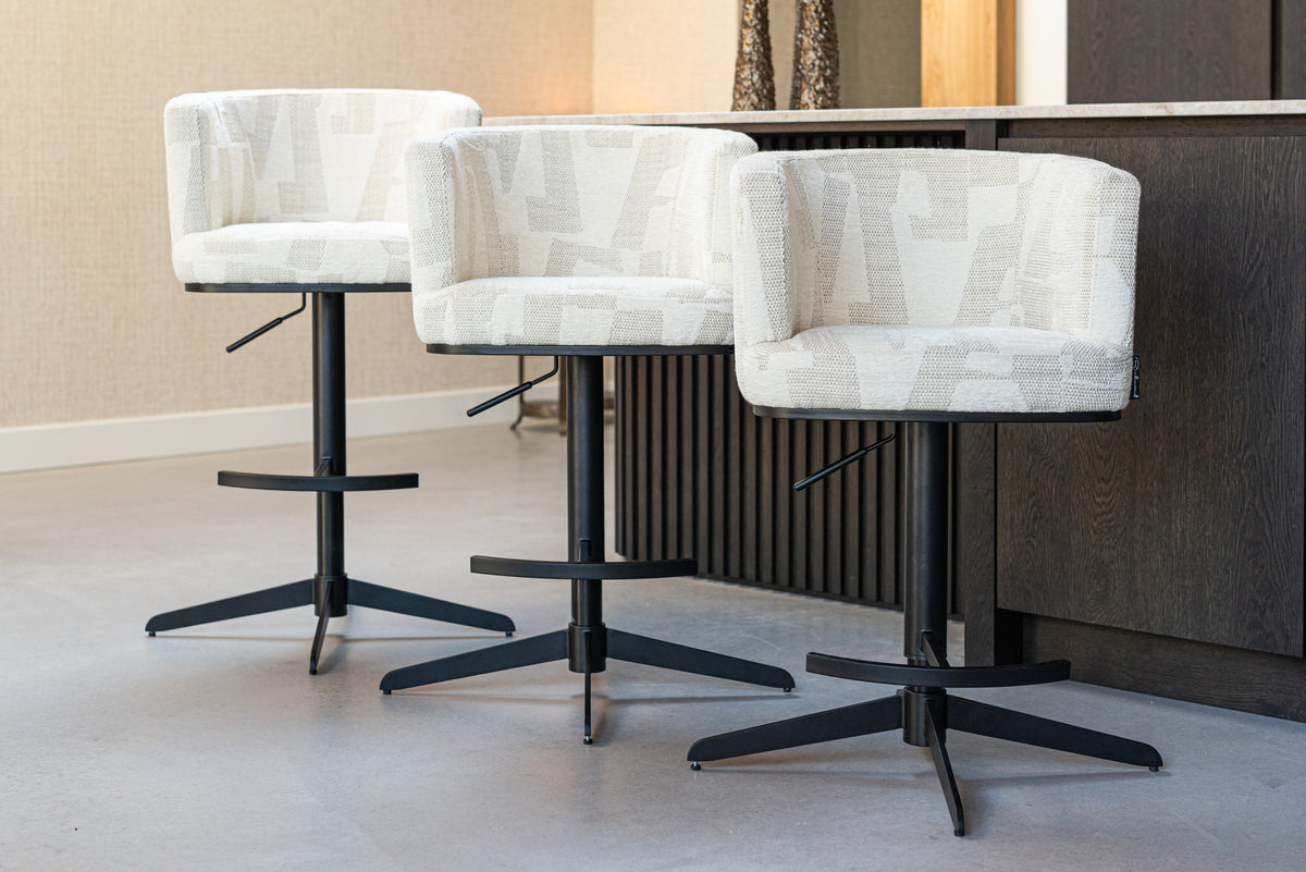 Bar stool Cheyenne beige graffic swivel by Richmond Interiors