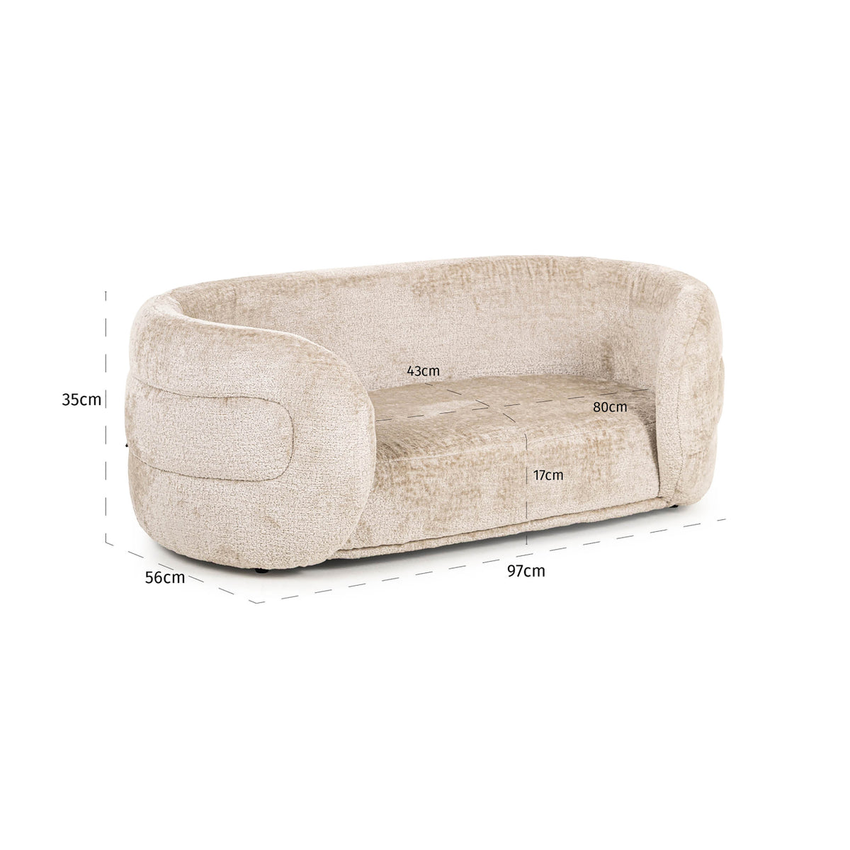 Pet bed Bingo clay chenille by Richmond Interiors