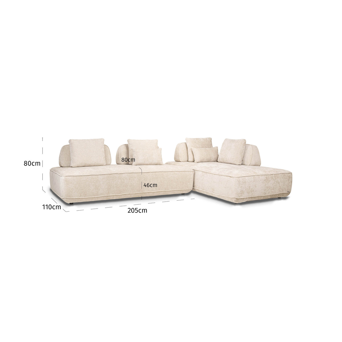 Sofa Tudor natural boldweave 2,5-seater movable backrest by Richmond Interiors