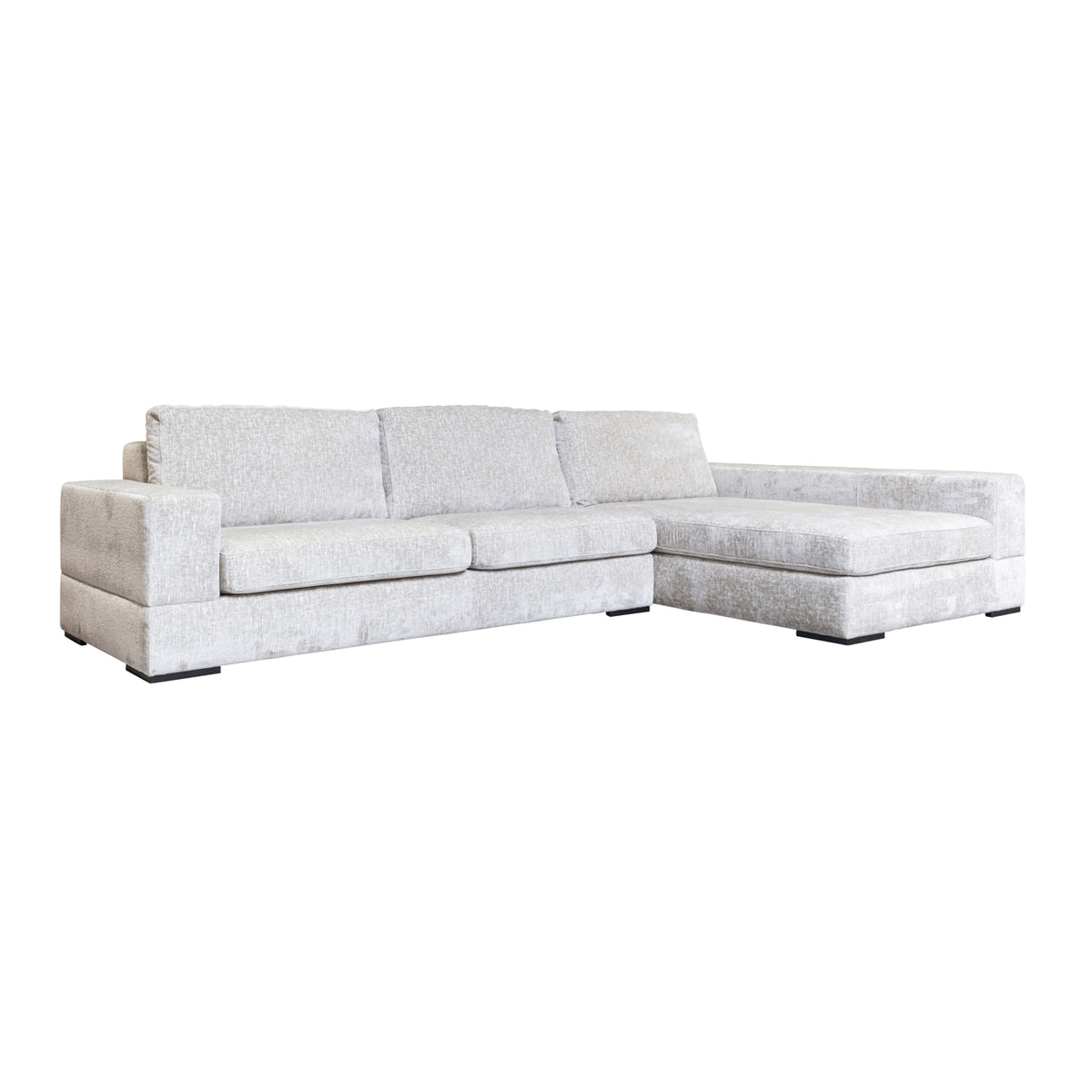 Sofa Pasha pearl island 3-seater + lounge right fully upholstered by Richmond Interiors
