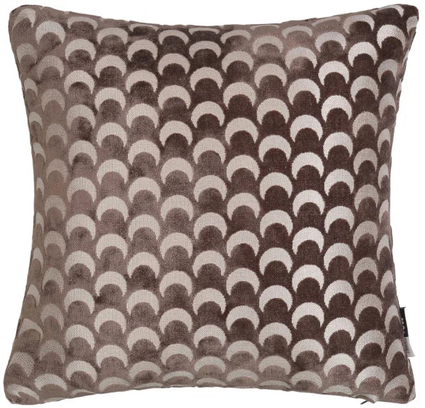 Soli Cut Velvet Crescent Cushion - Chocolate Malini