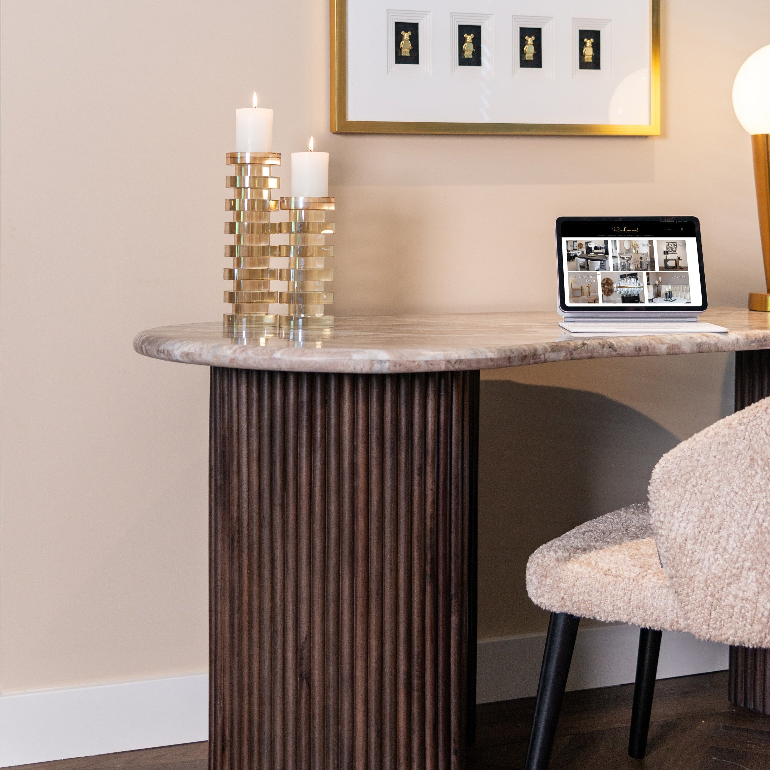 Desk Rashford Blush beige by Richmond Interiors