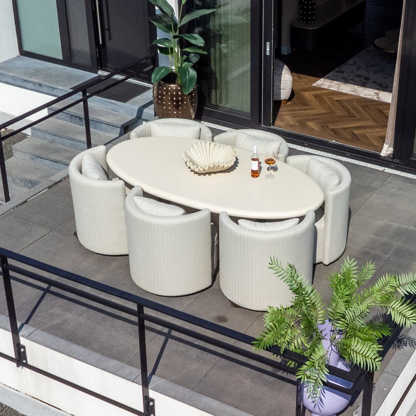 Urban Bloom Sandstone Outdoor Dining Table - 220cm by Richmond Interiors