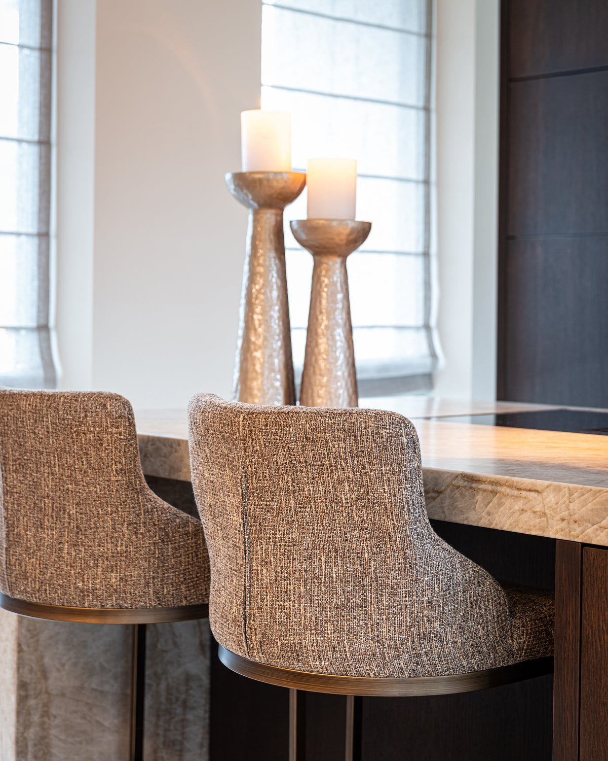 Bar stool Bolton brown tweed (Set of 2) by Richmond Interiors