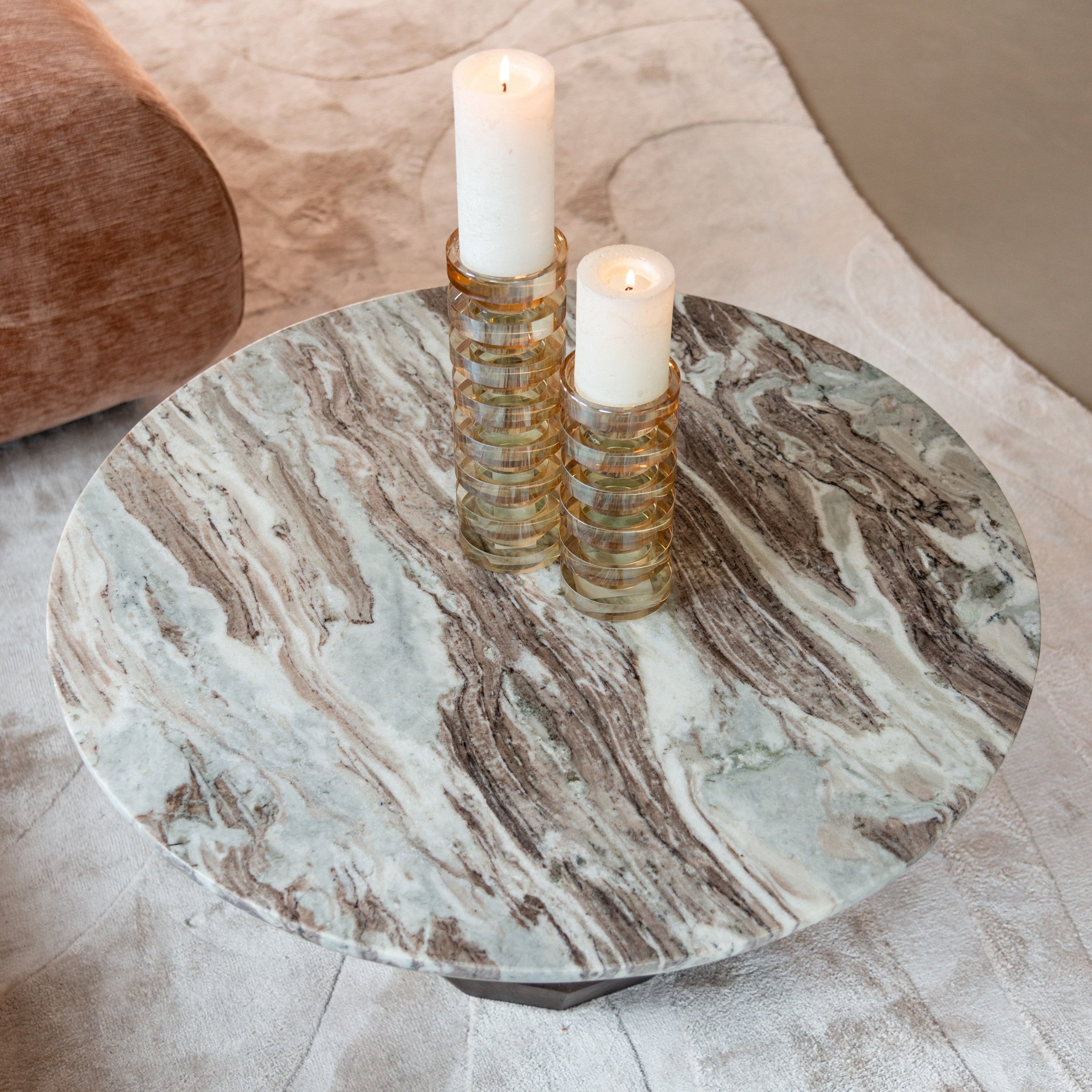 Oberoy Blush Beige Coffee Table - 80cm by Richmond Interiors