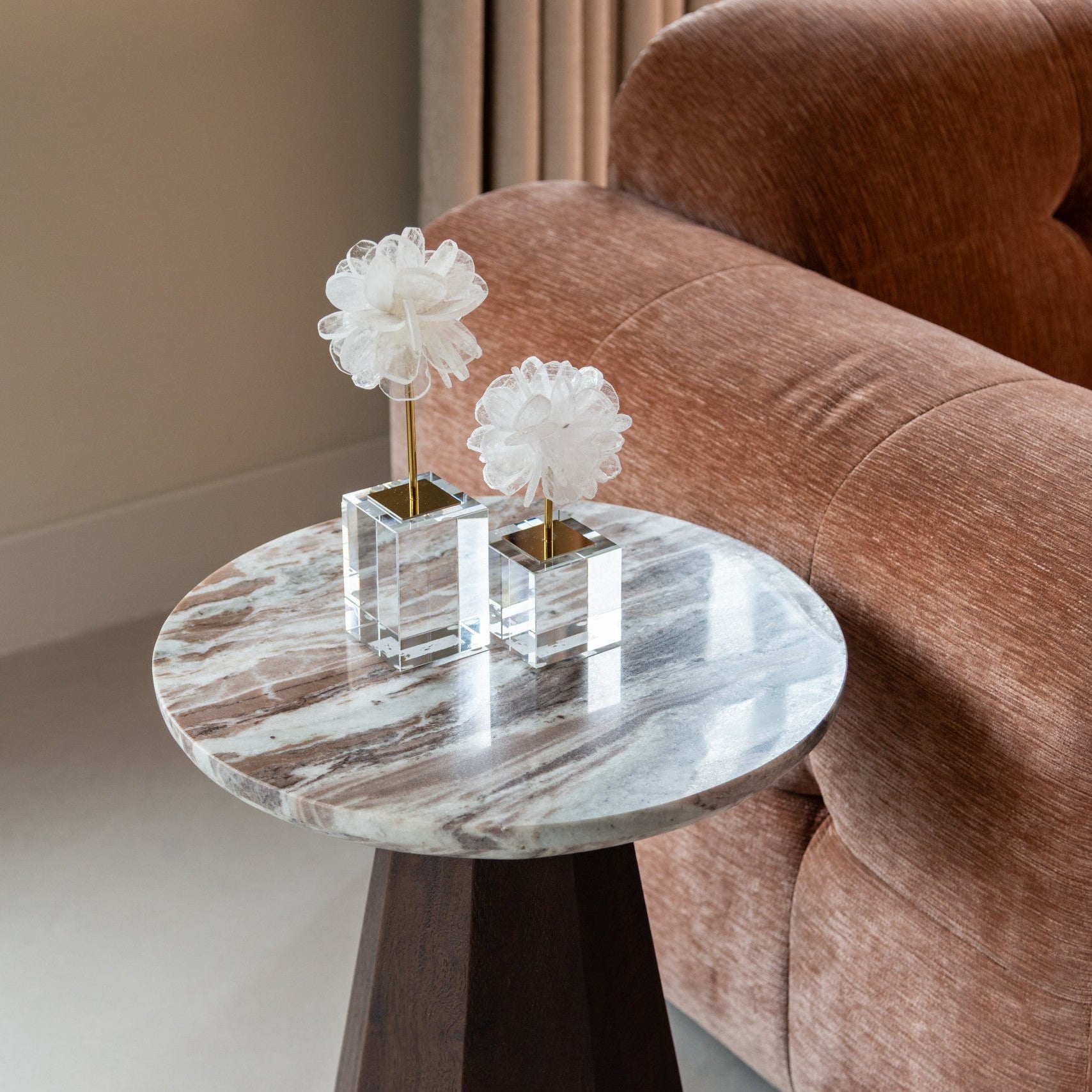 Oberoy Blush Beige End table - 45cm by Richmond Interiors