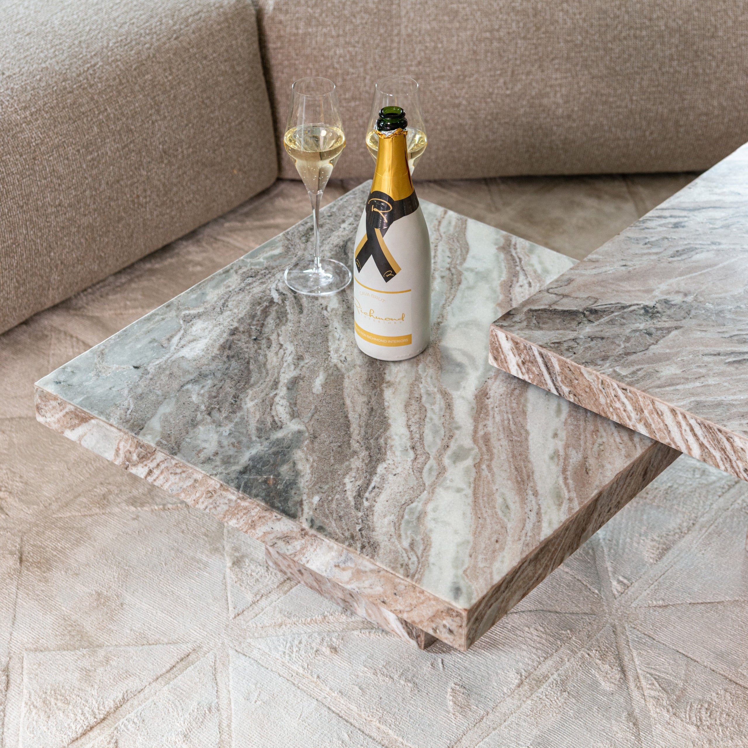 Coffee table Rashford Blush beige (Set of 2) by Richmond Interiors