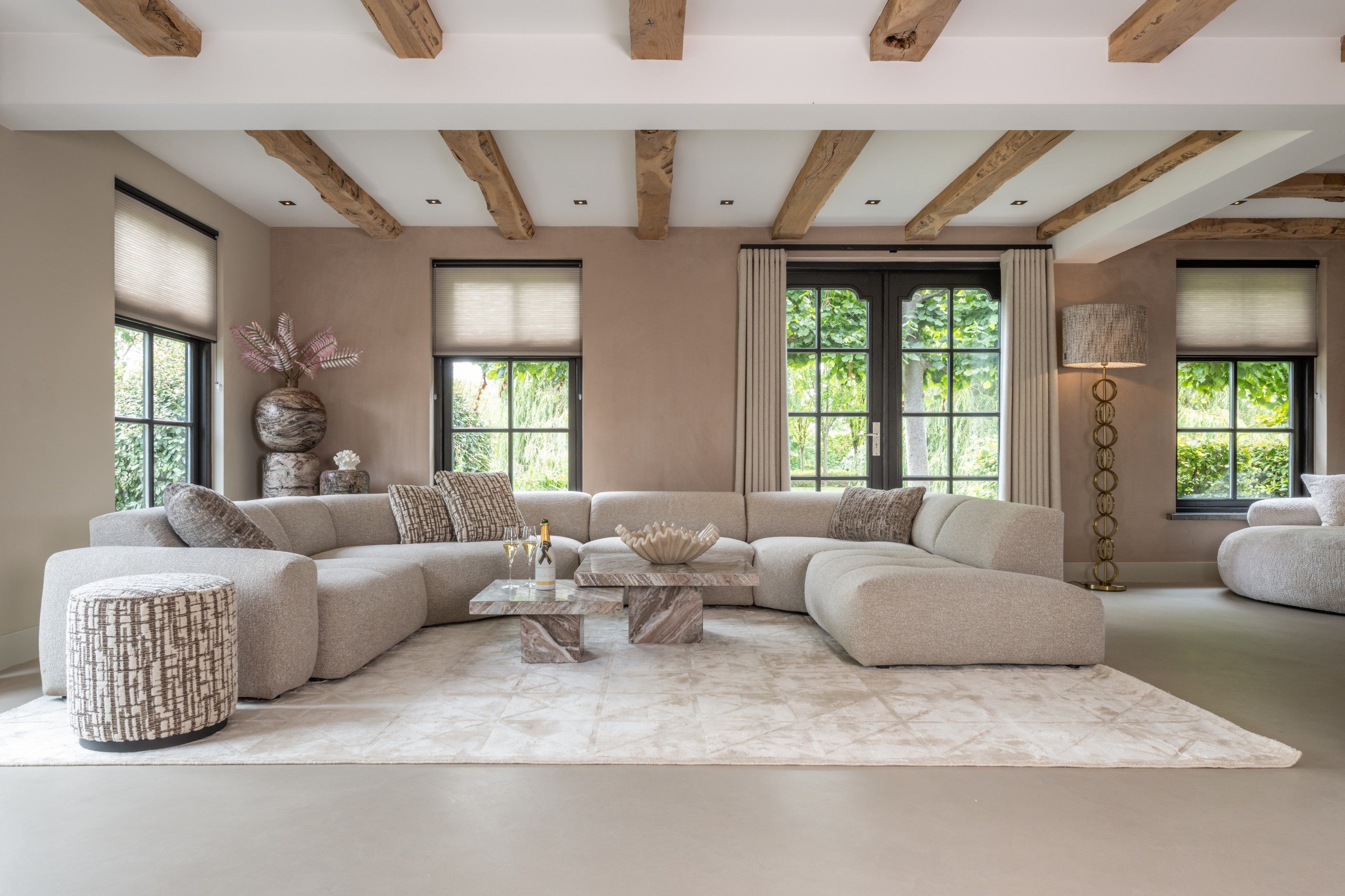 Pouffe & Footstool Lexie cream 45Ø by Richmond Interiors