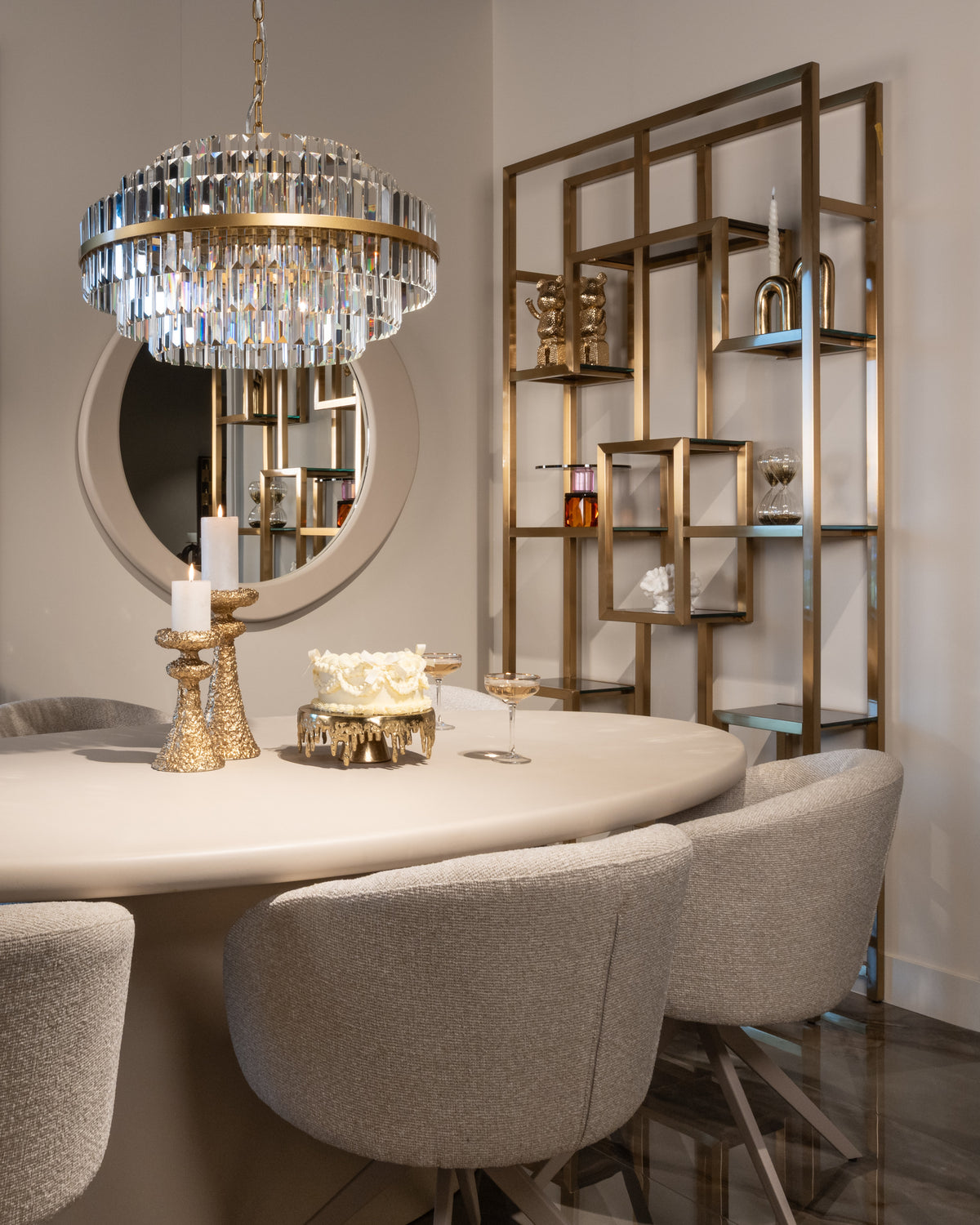 Dining chair Olivia biscotti swivel by Richmond Interiors