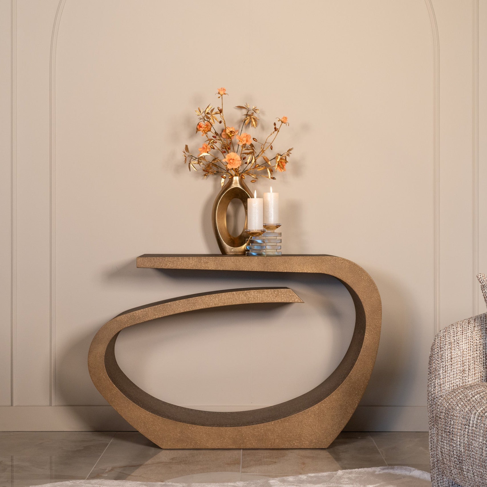Console Alhambra brushed gold by Richmond Interiors