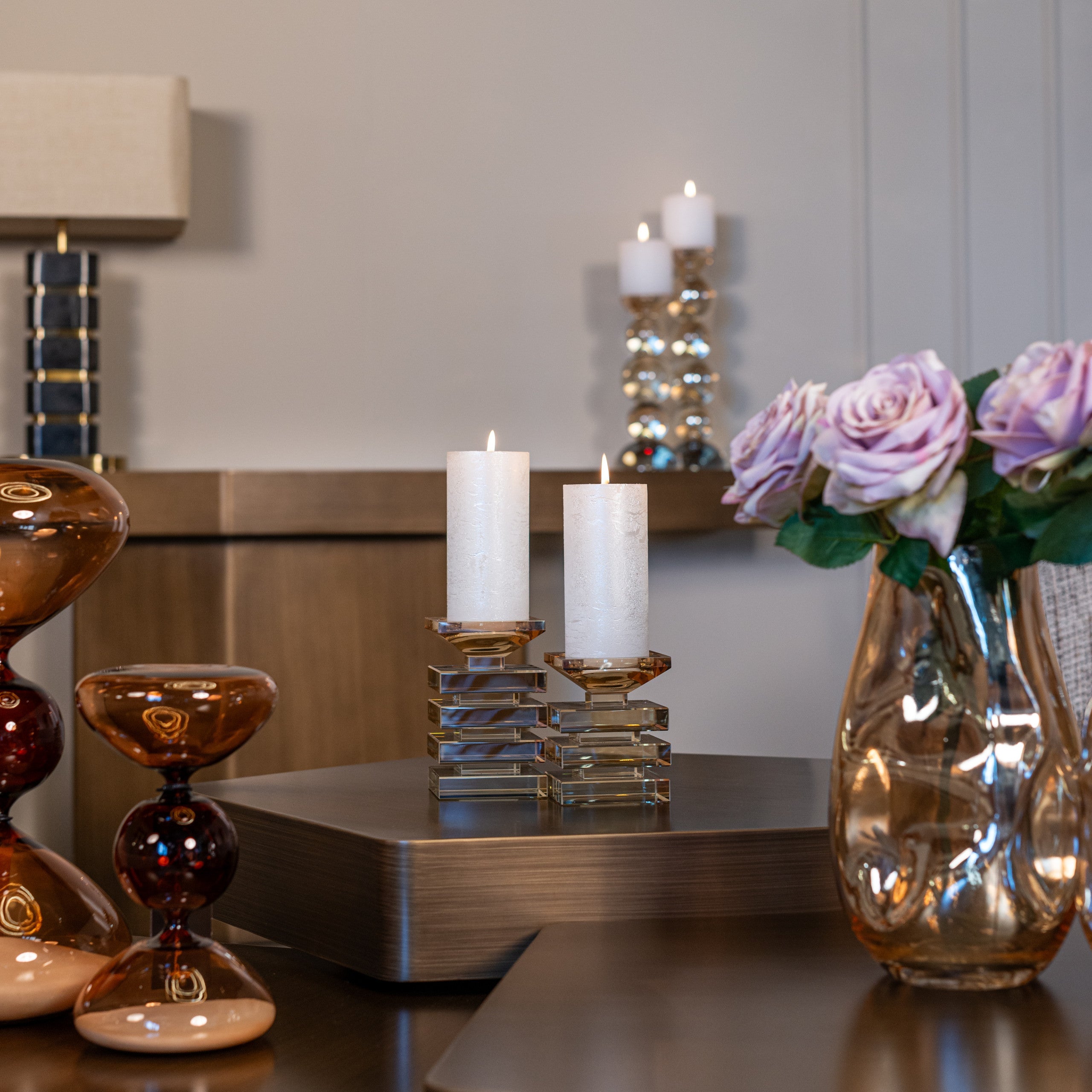 Hexa Brushed Gold Console Table by Richmond Interiors
