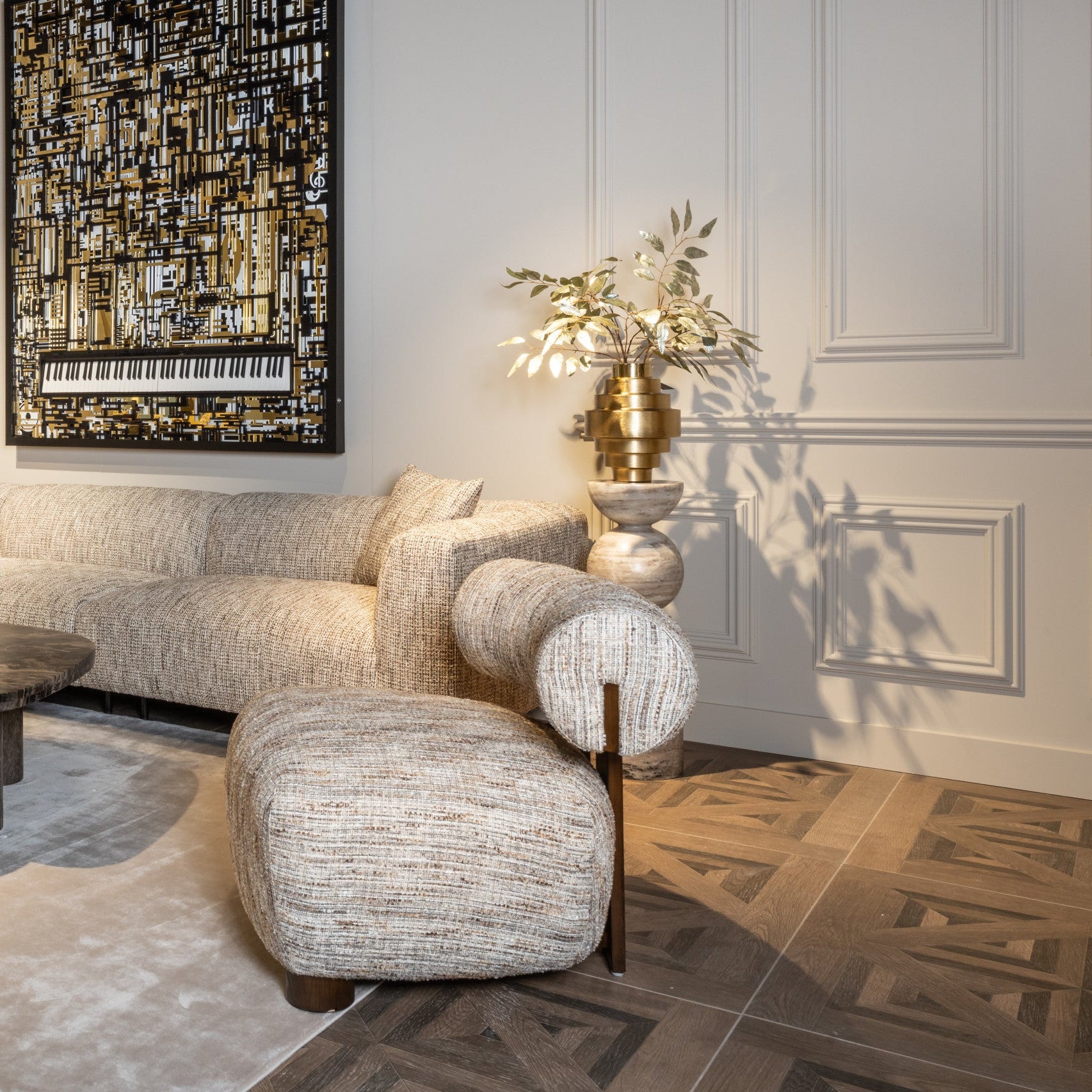 Lewis Sand Marble Column by Richmond Interiors
