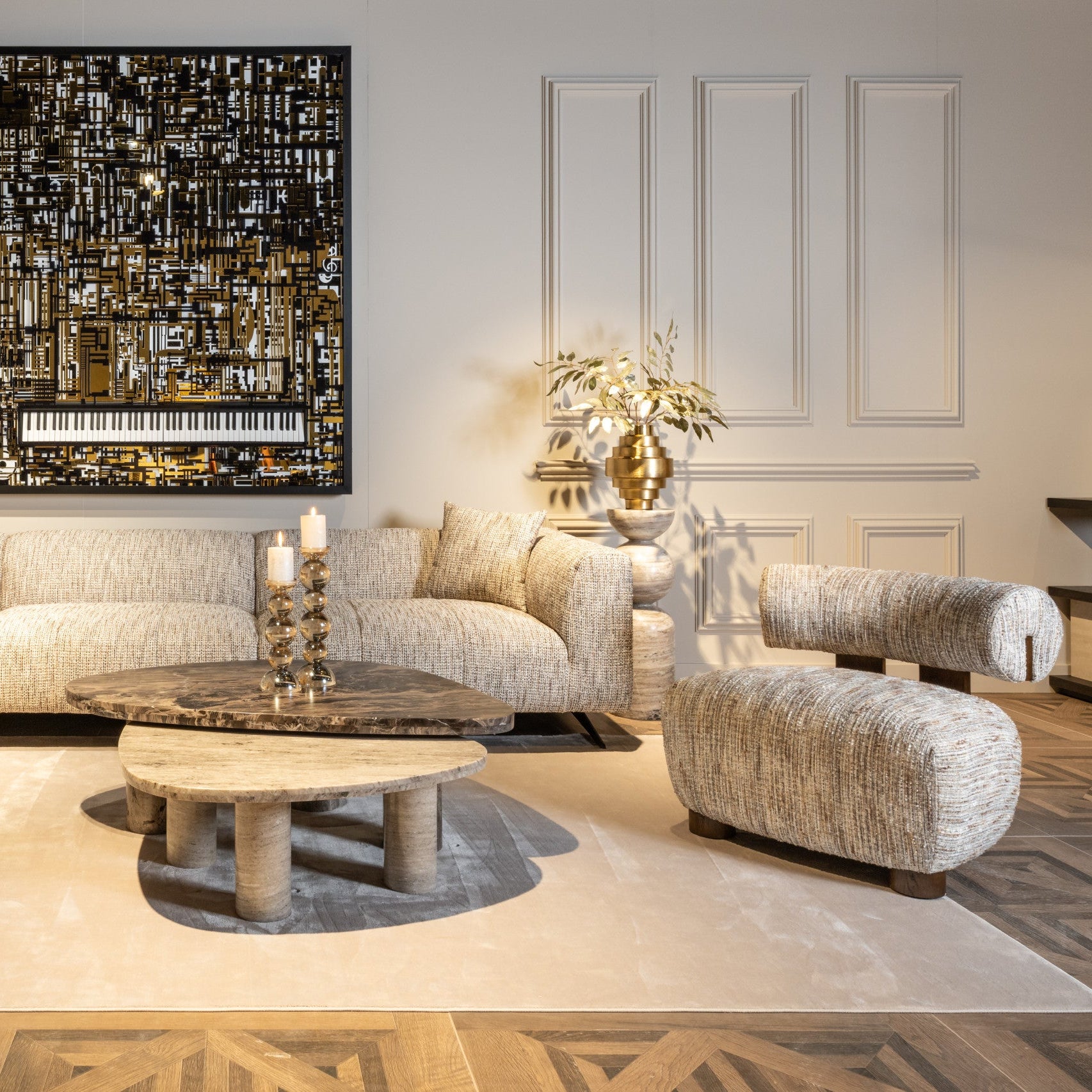 Lewis Sand Marble Column by Richmond Interiors