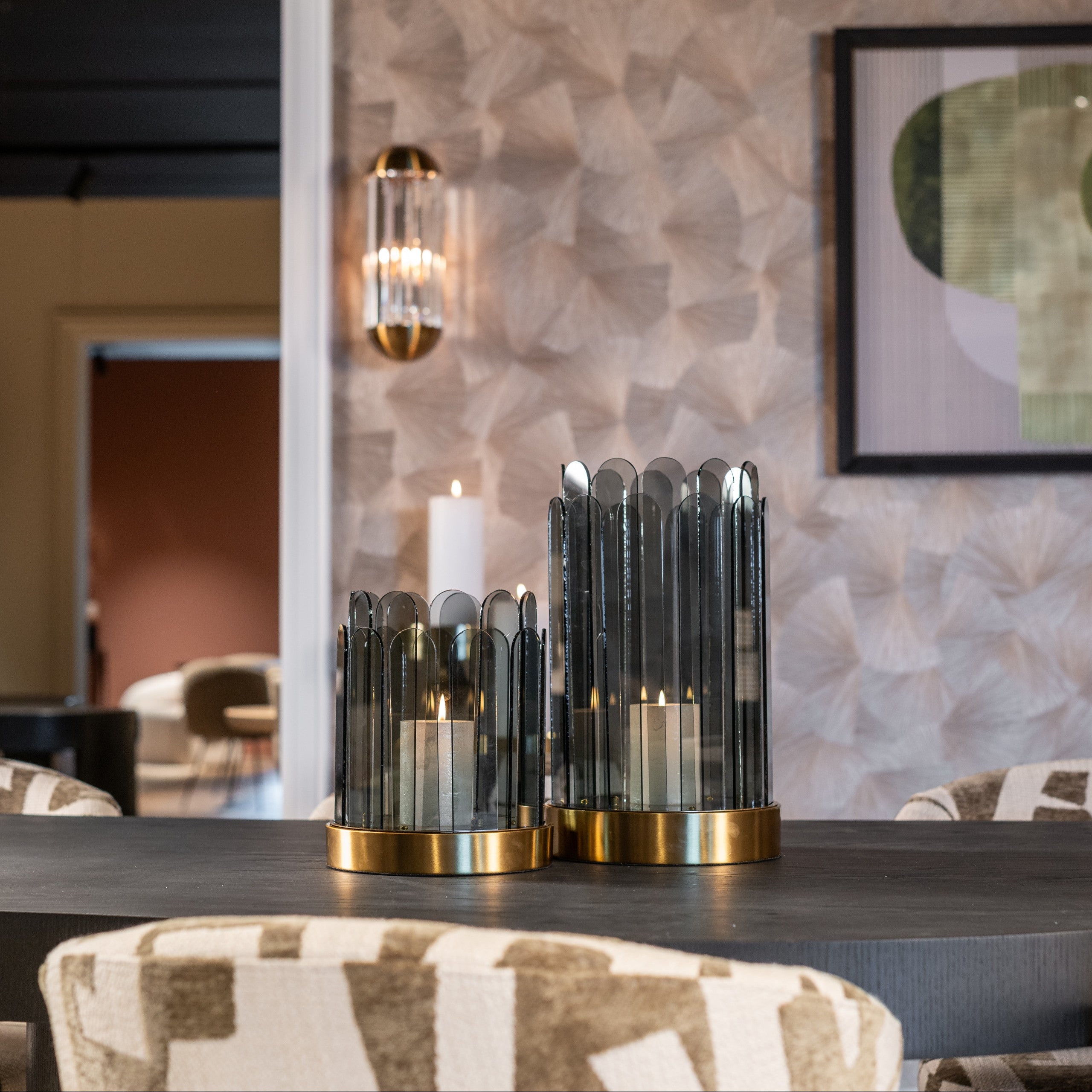 Hurricane light Daisey smoke large by Richmond Interiors