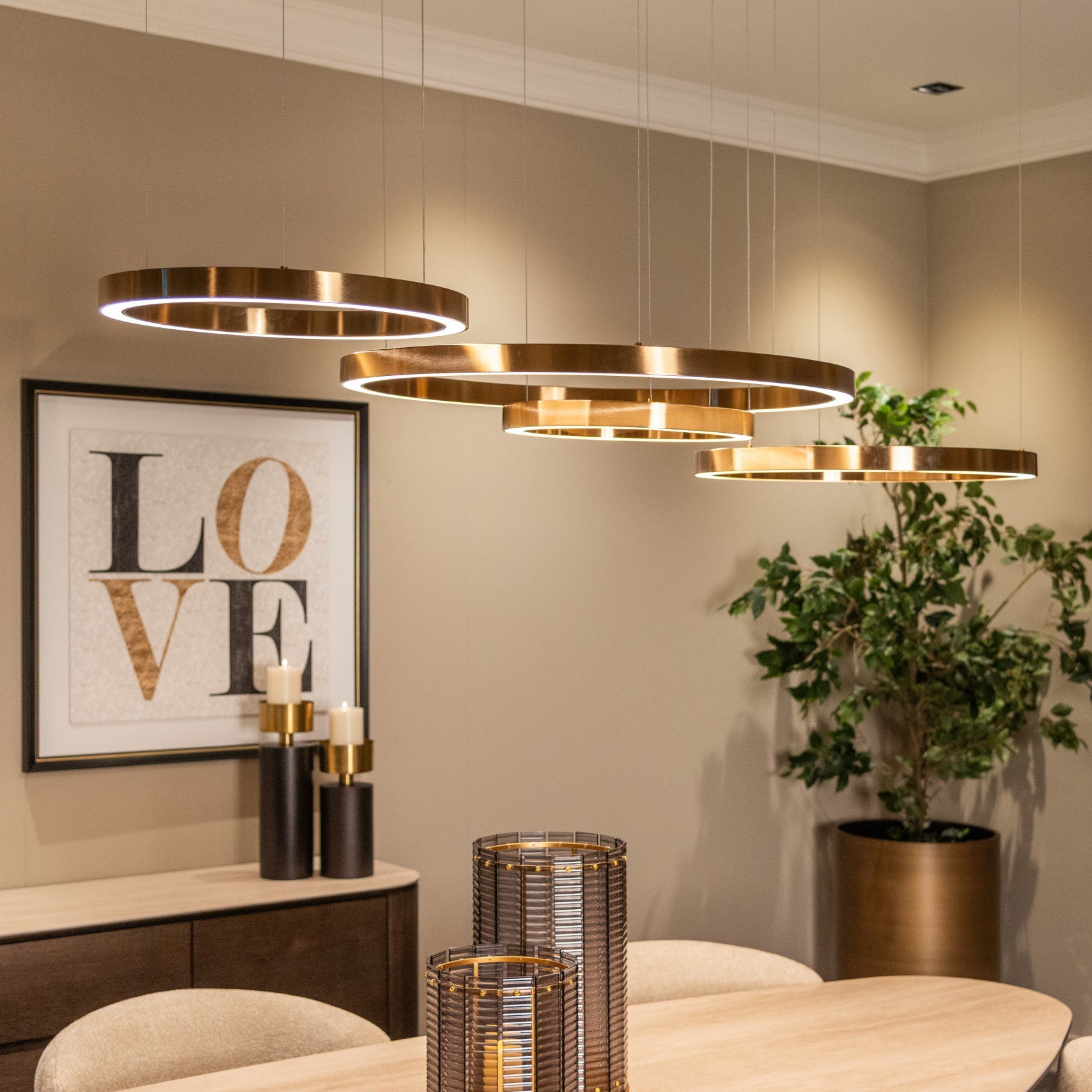 Hurricane light Daylin smoke large by Richmond Interiors