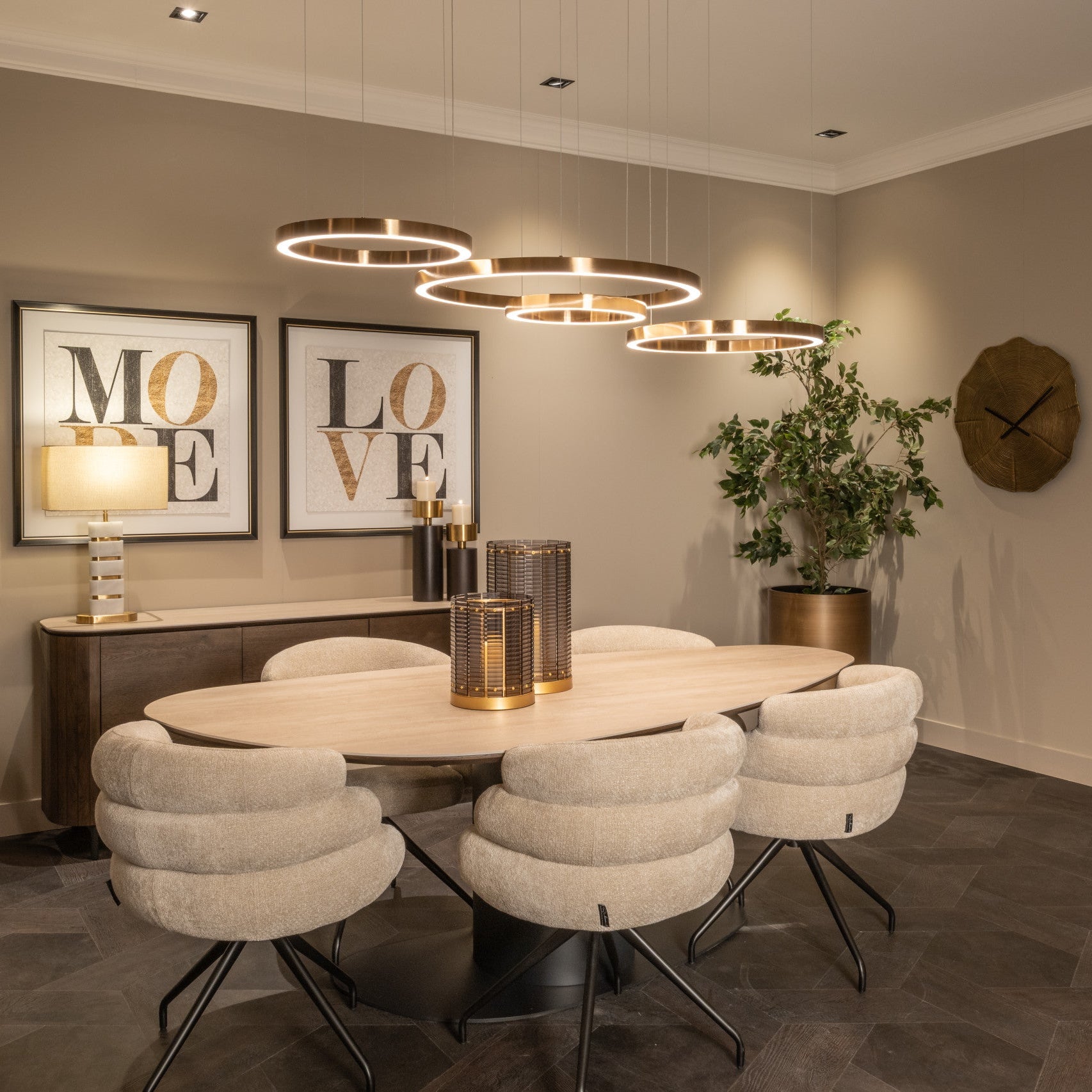 Hurricane light Daylin smoke large by Richmond Interiors
