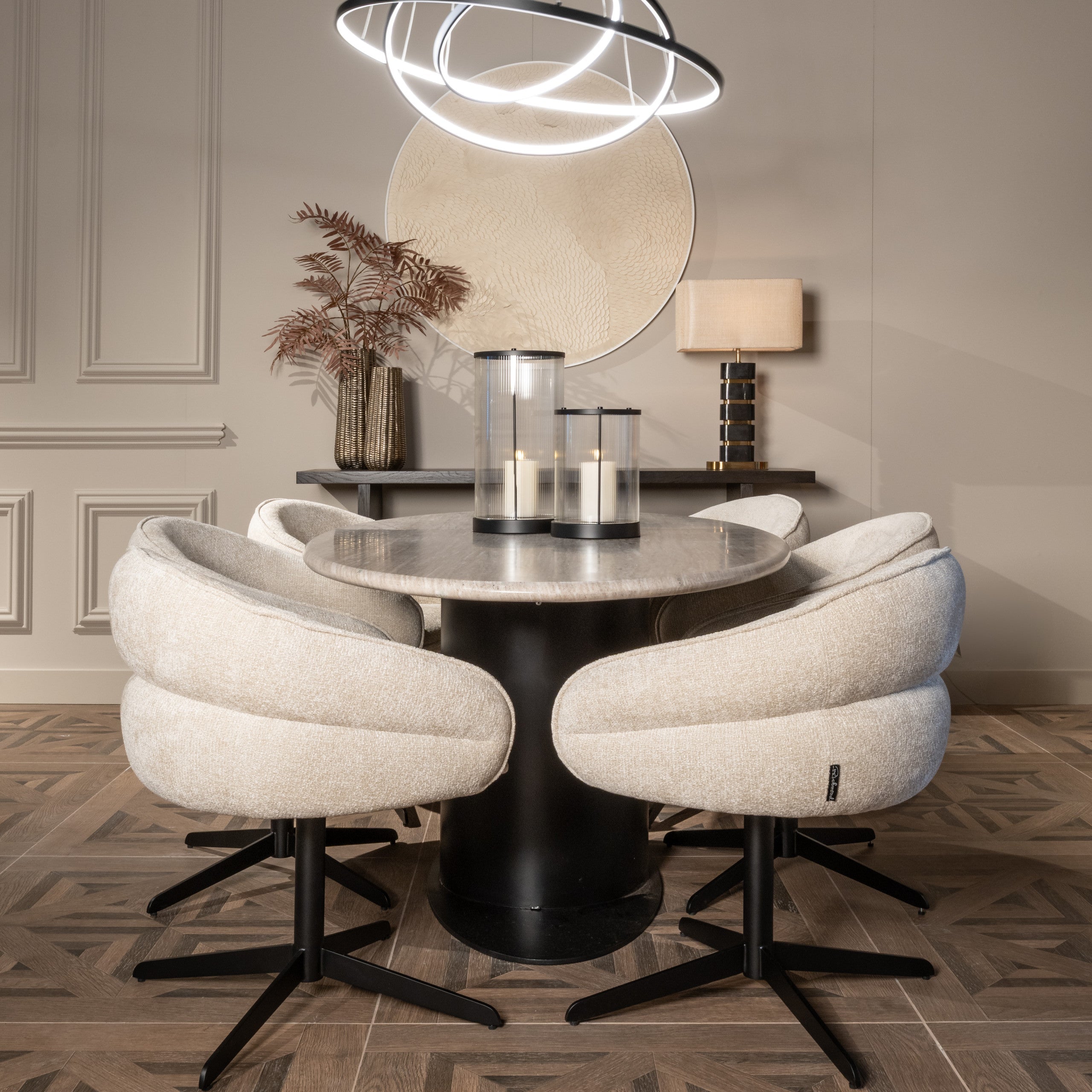 Flow White Round Wall Art by Richmond Interiors