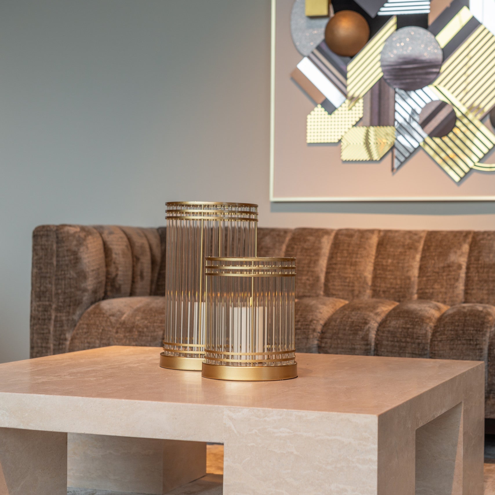 Alexander Jones Biltmore Beige Travertine Coffee Table by Richmond Interiors