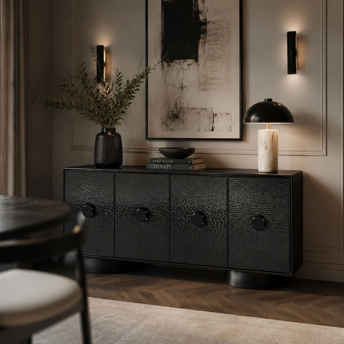 Sintra Black Oak Veneer Sideboard by Liang & Eimil