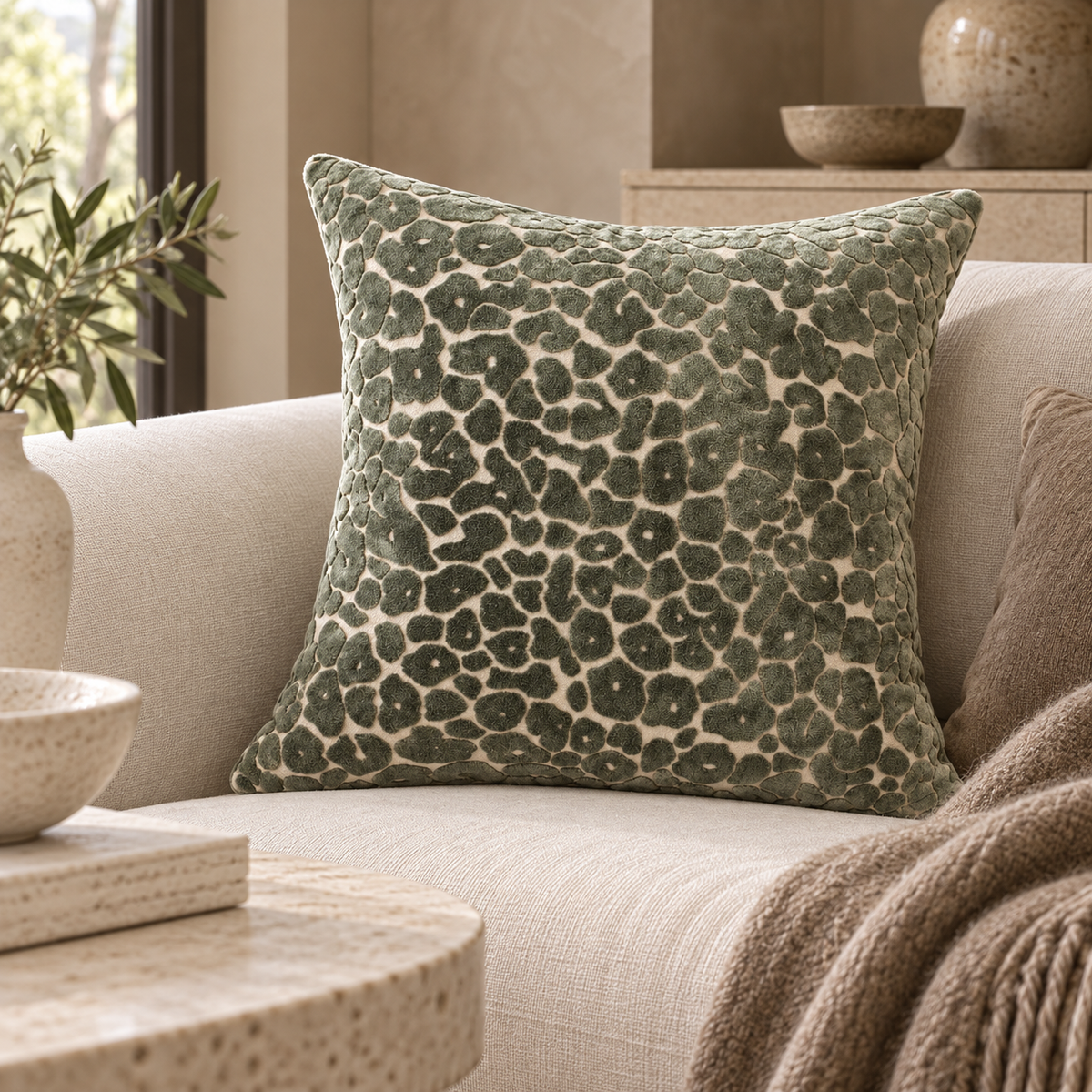 Spoton Velvet Cushion - Sage Malini