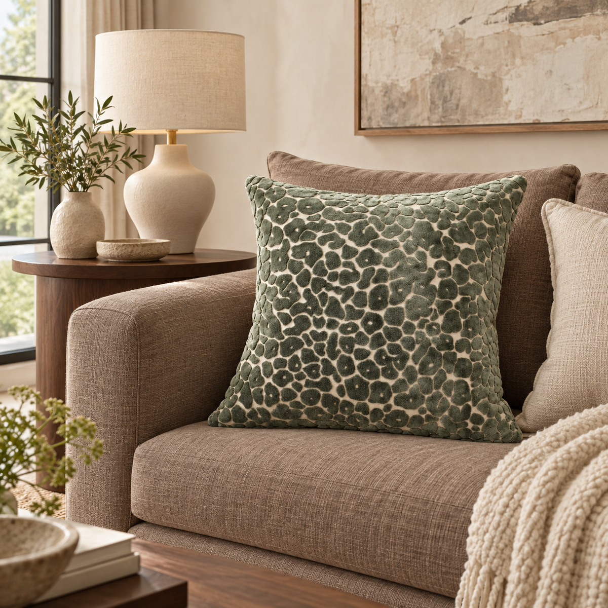 Spoton Velvet Cushion - Sage Malini