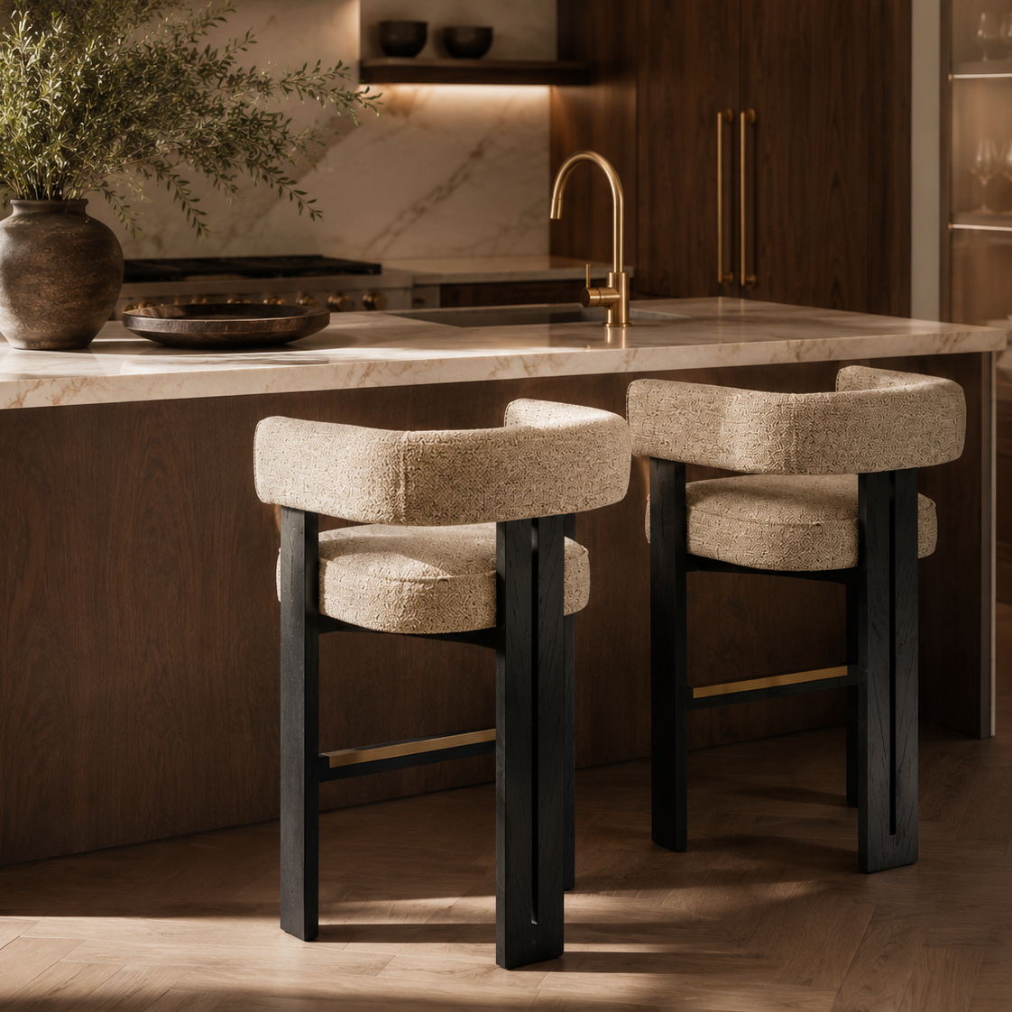 Tilda Colmer Silver Grain Counter Bar Stool by Liang & Eimil