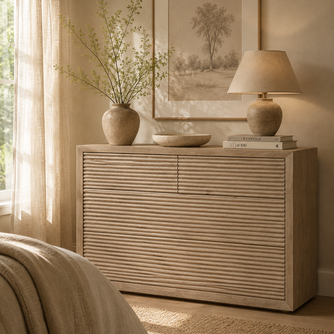 Wickham Wood Chest of Drawers - Ribbed Oak by D.I. Designs