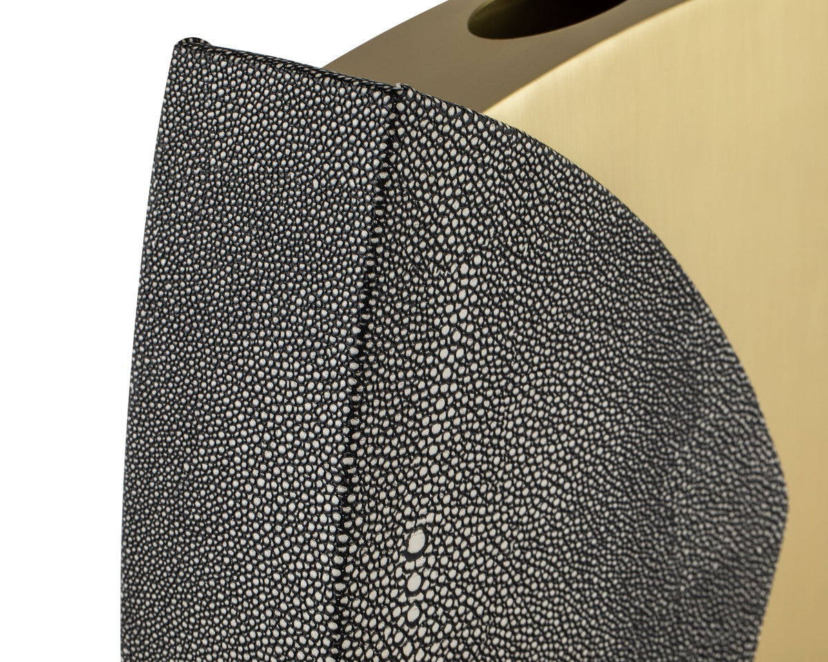 Raymond Vase - Grey Faux Shagreen/Brushed Brass Liang & Eimil