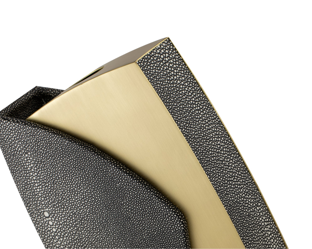 Raymond Vase - Grey Faux Shagreen/Brushed Brass Liang & Eimil