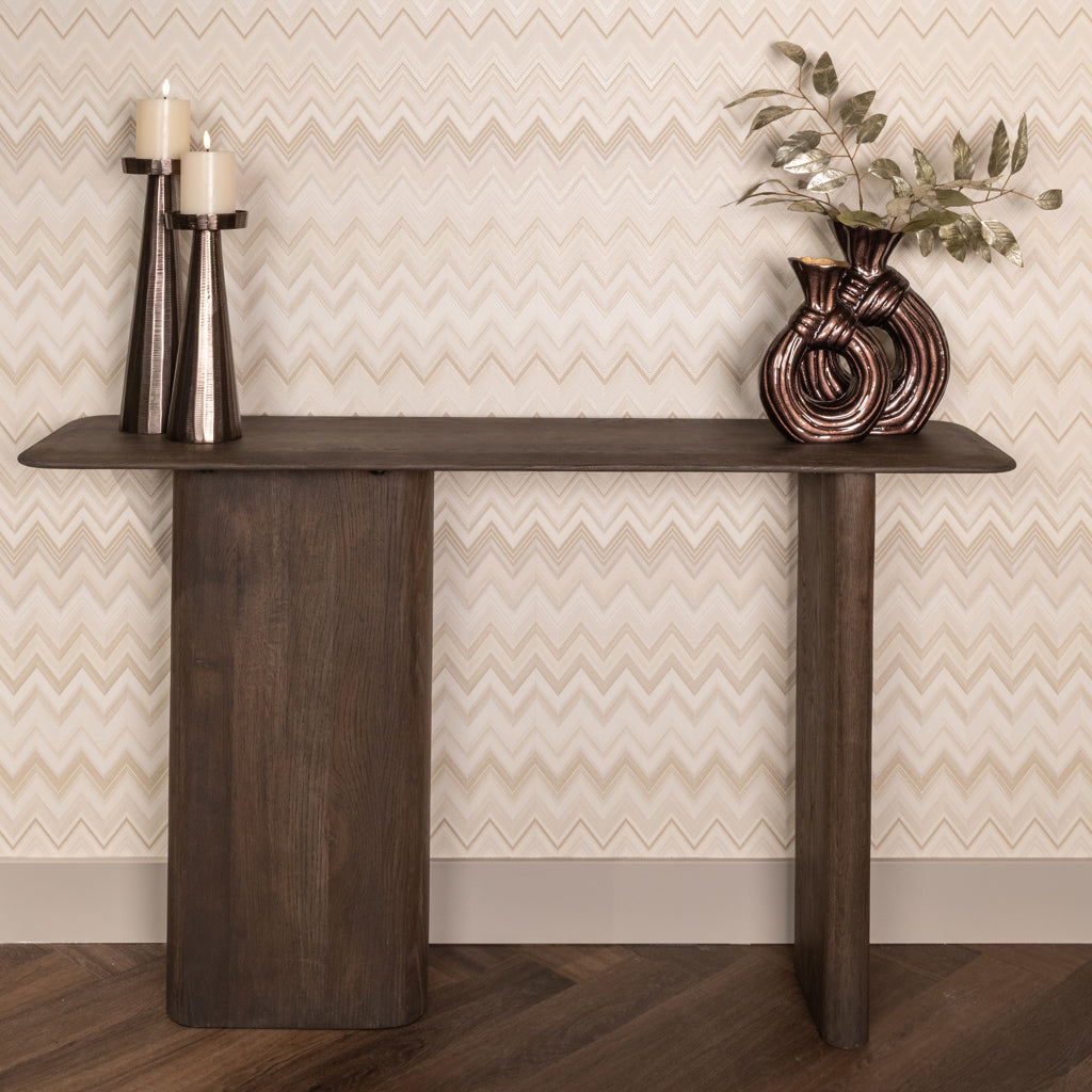 Castello Smoked Charcoal & Marble Console Table by Richmond Interiors