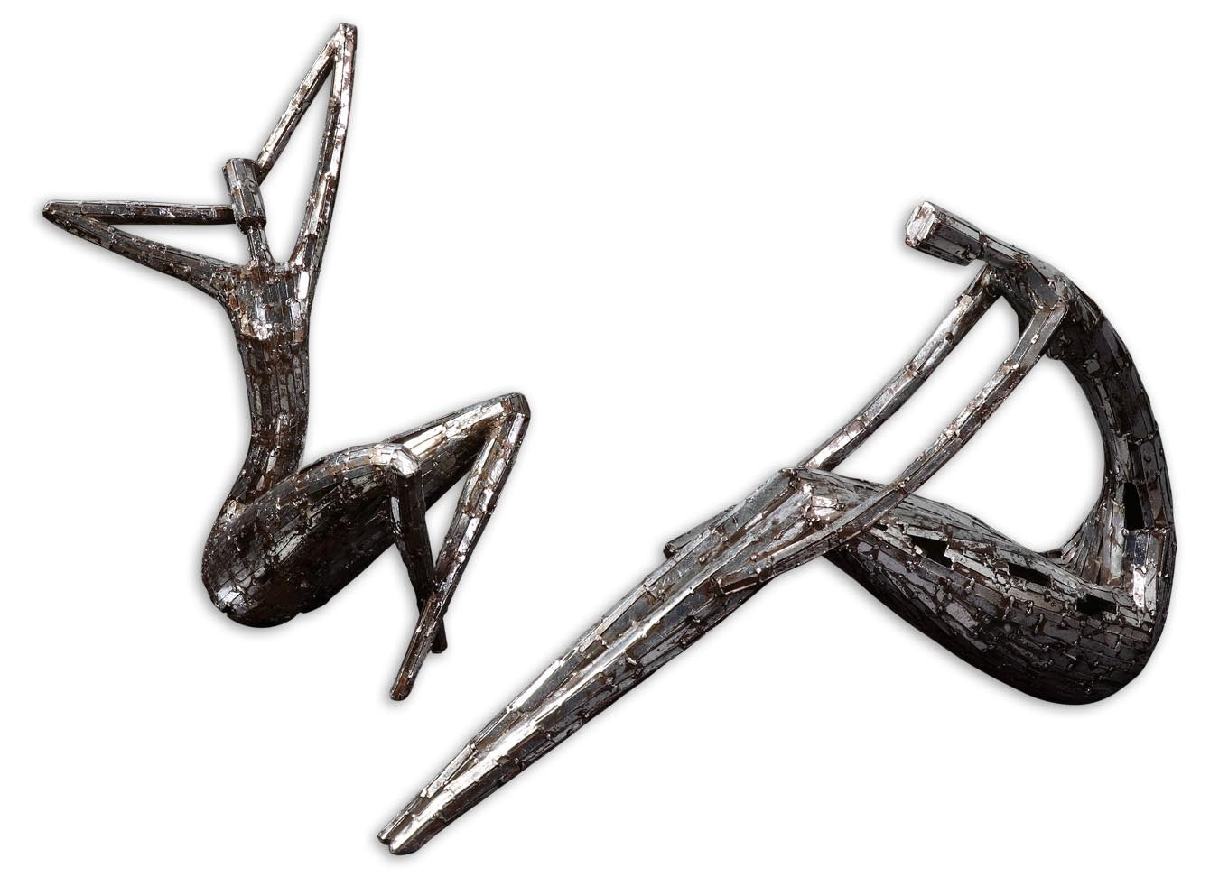 Dahy Antique Silver Statues - Set of 2 by Uttermost