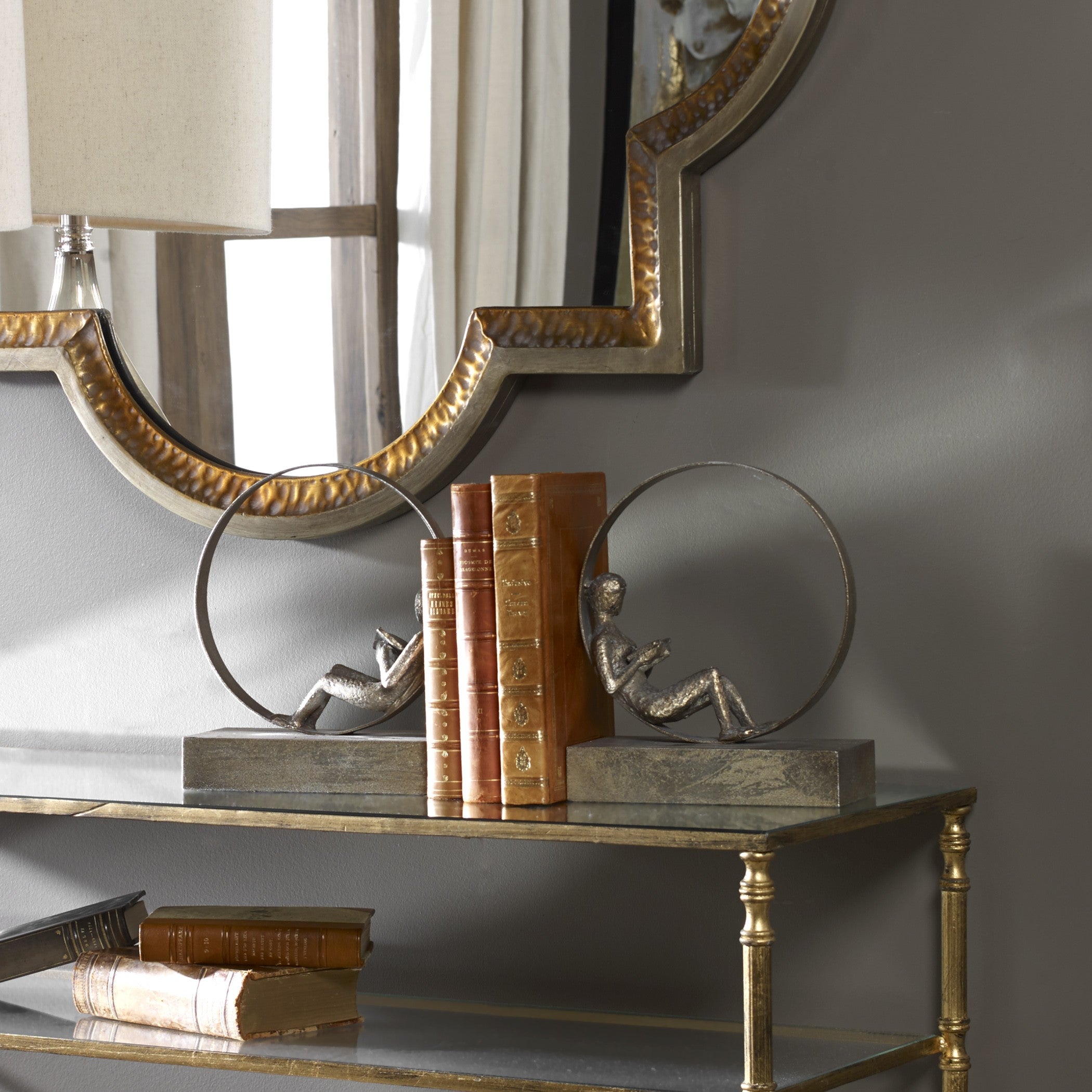 Lounging Reader Antique Bookends - Set of 2 by Uttermost