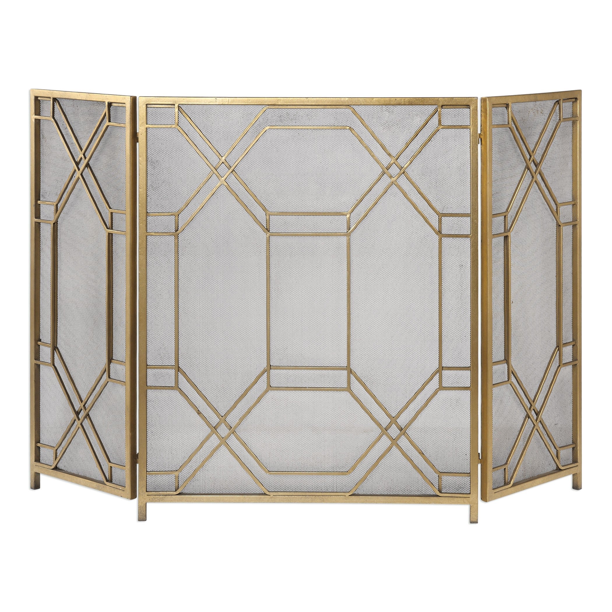 Rosen Gold Fireplace Screen by Uttermost