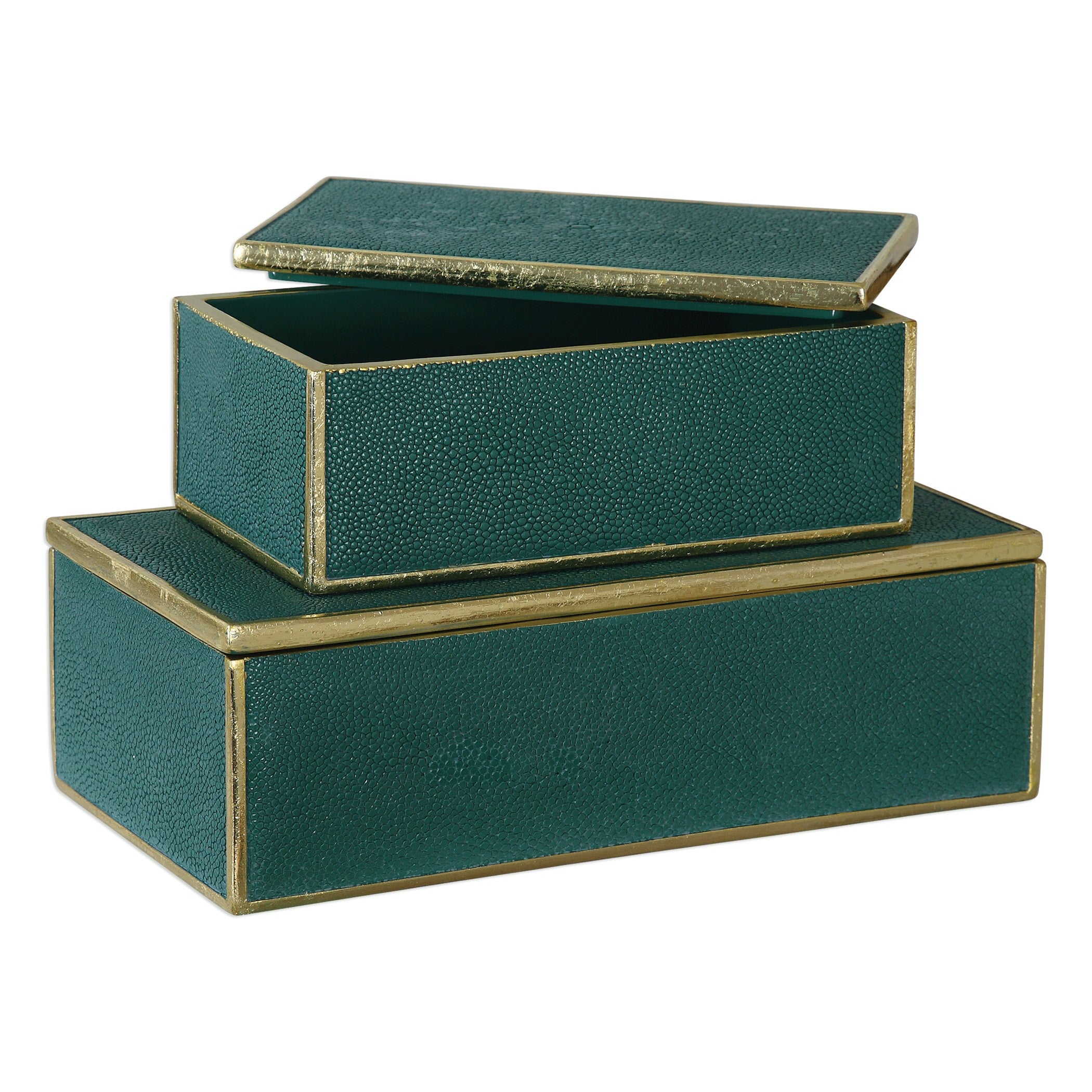 Karis Emerald Green Boxes - Set of 2 by Uttermost