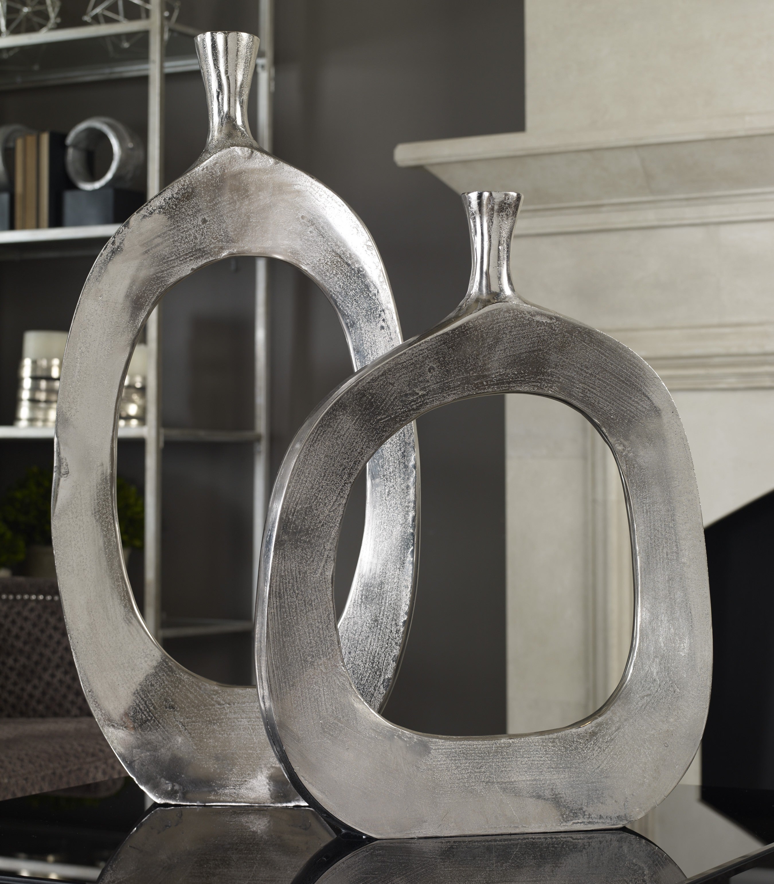 Cierra Aluminum Vases S/2 by Uttermost