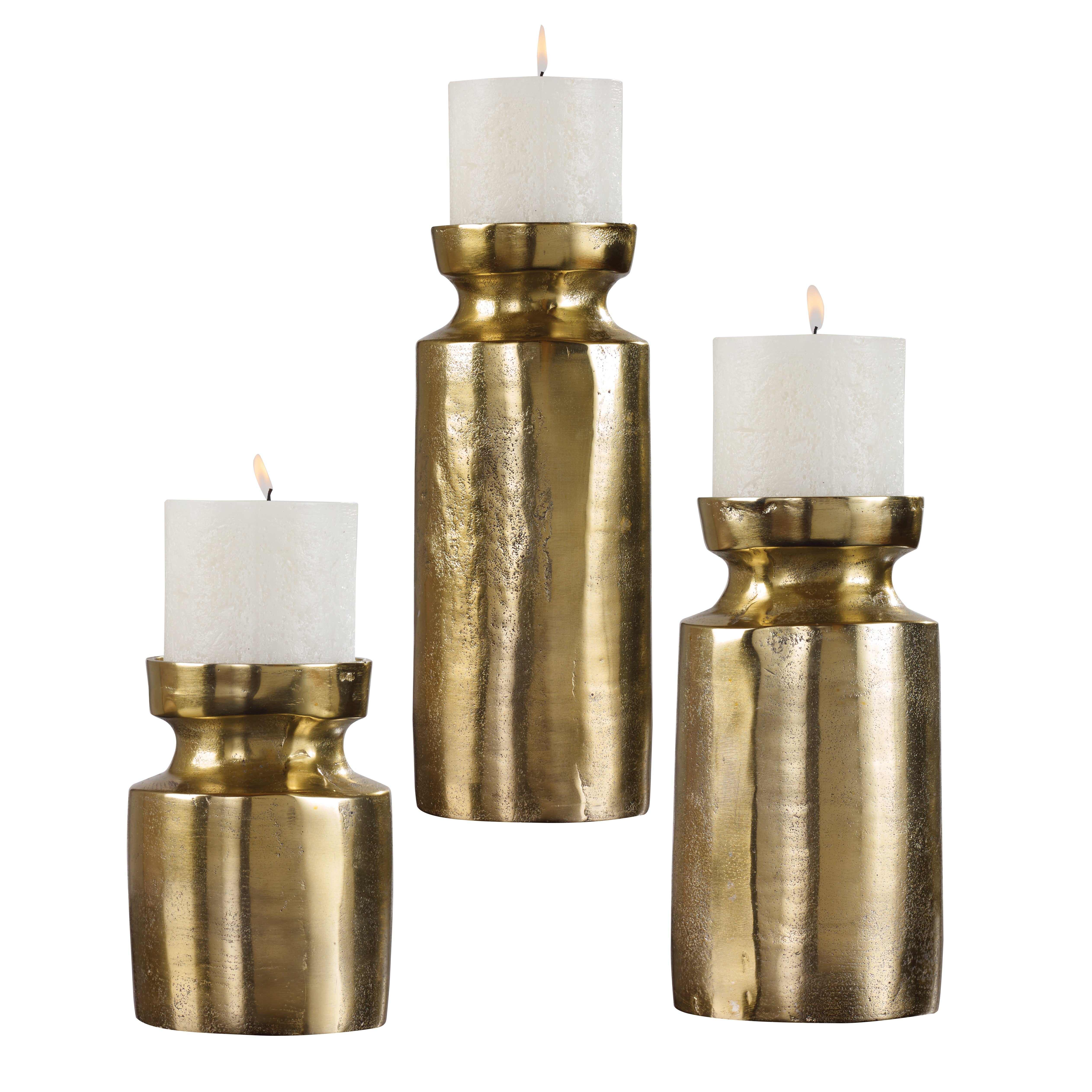 Amina Antique Brass Candleholders - Set of 3 by Uttermost