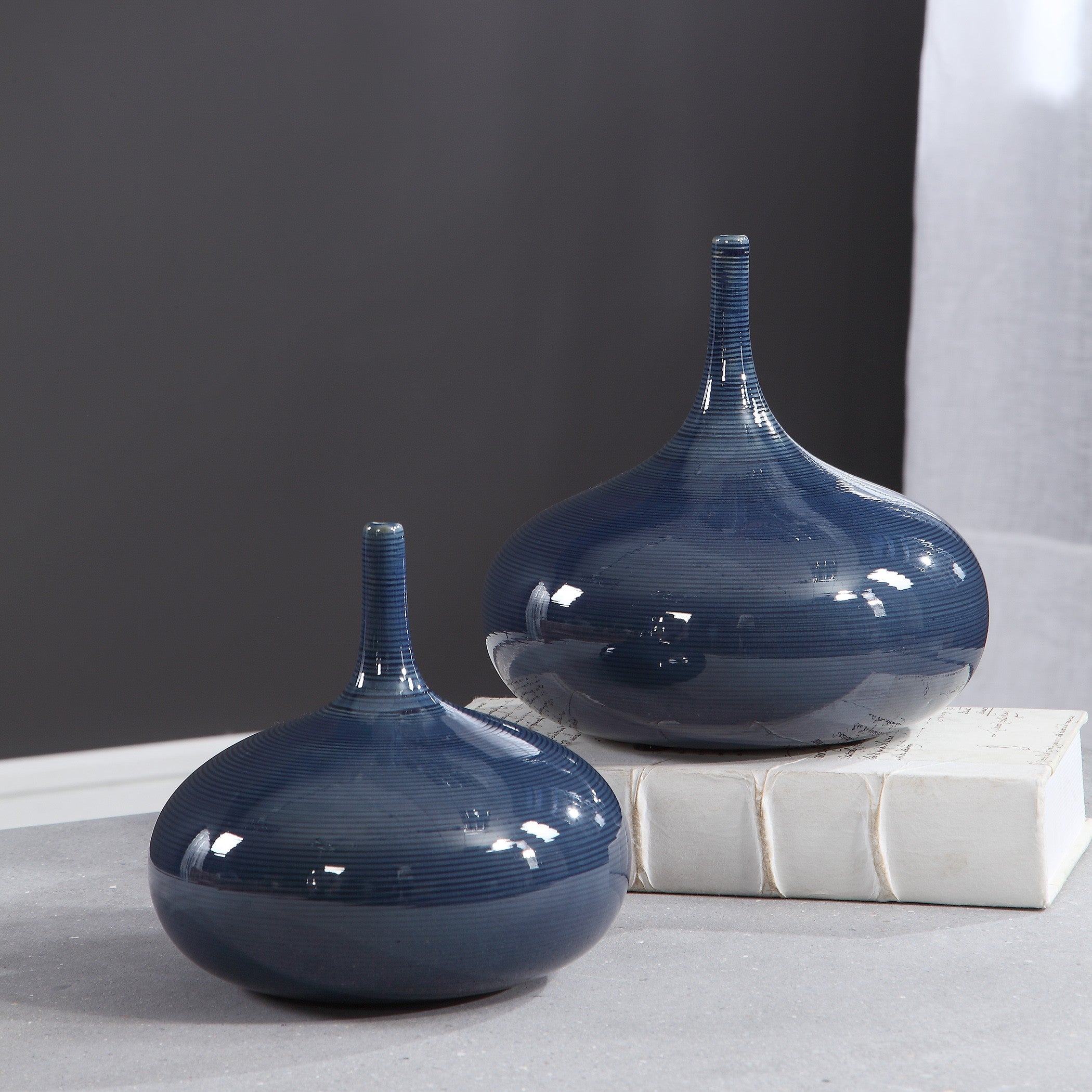 Zayan Blue Vases - Set of 2 by Uttermost