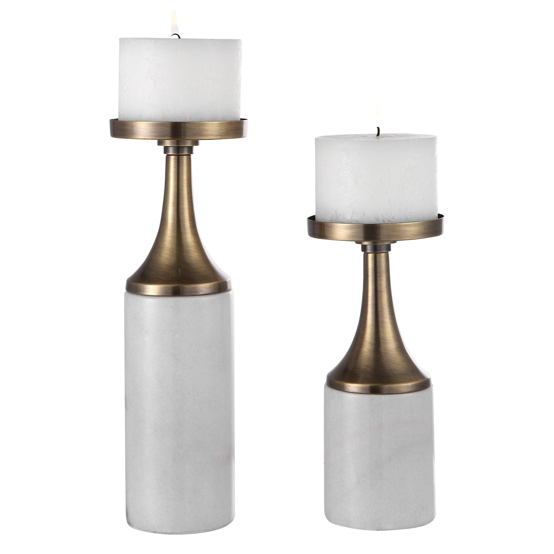 Castiel Marble Candleholders - Set of 2 by Uttermost