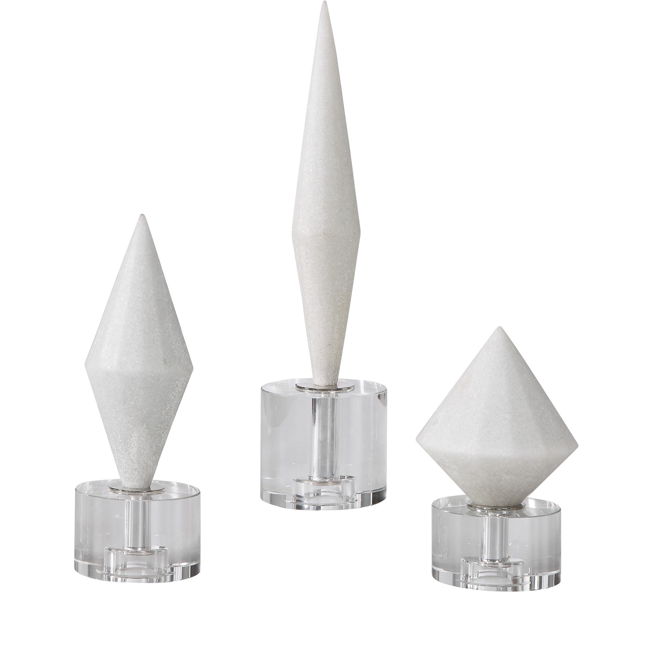 Alize White Stone Sculptures - Set of 3 by Uttermost