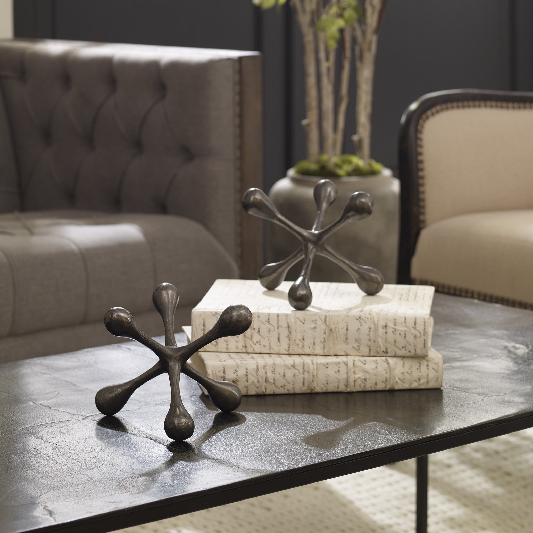 Harlan Black Nickel Objects - Set of 2 by Uttermost