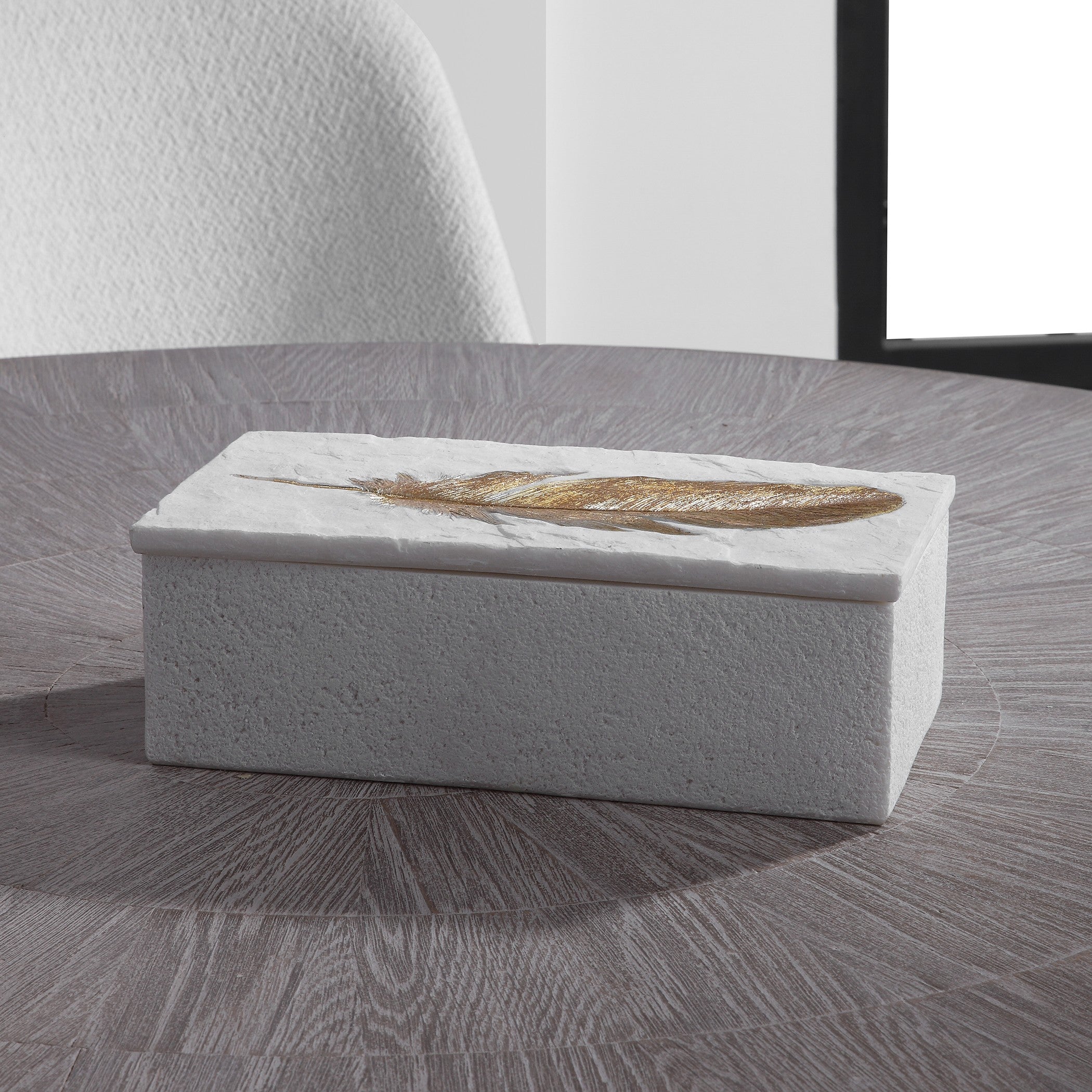 Nephele White Stone Box by Uttermost