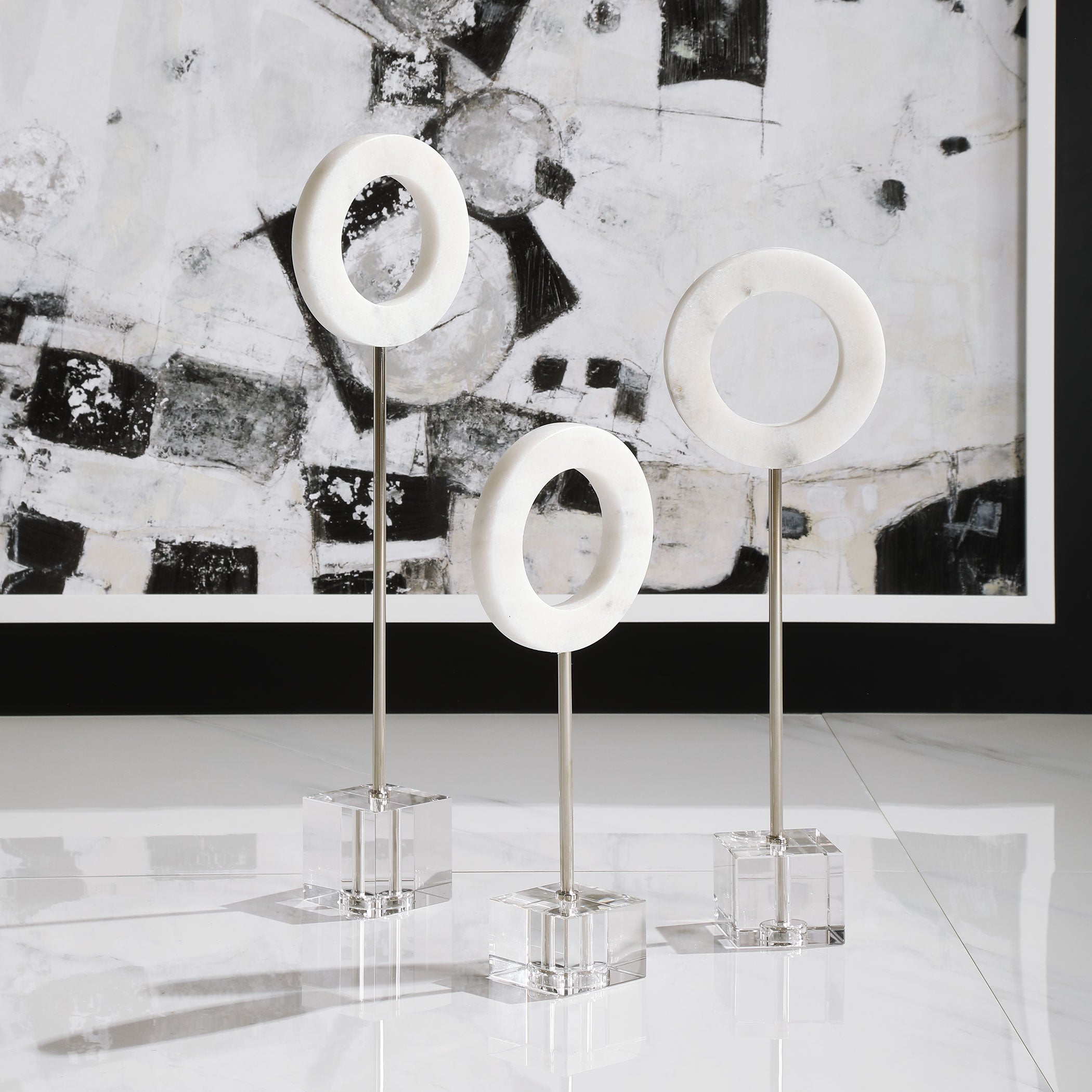 Coin Toss Marble Rings - Set of 3 by Uttermost