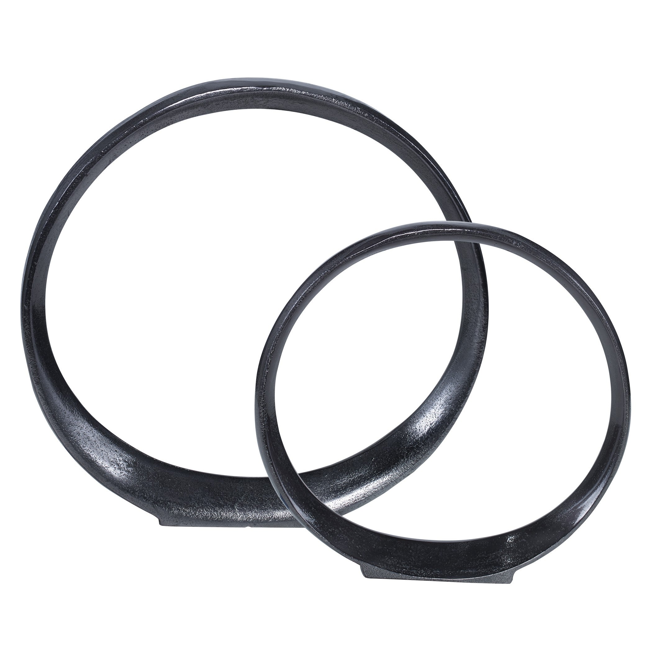 Orbits Black Ring Indoor-Outdoor Sculptures - Set of 2 by Uttermost
