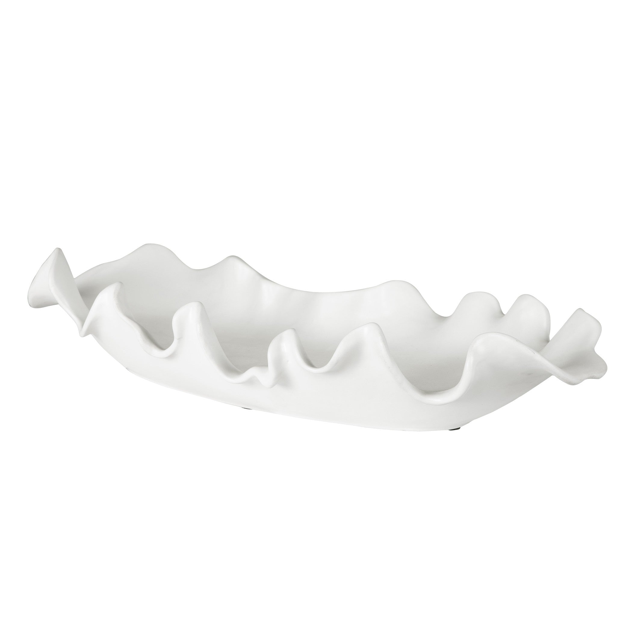 Ruffled Feathers Modern Indoor-Outdoor White Bowl by Uttermost