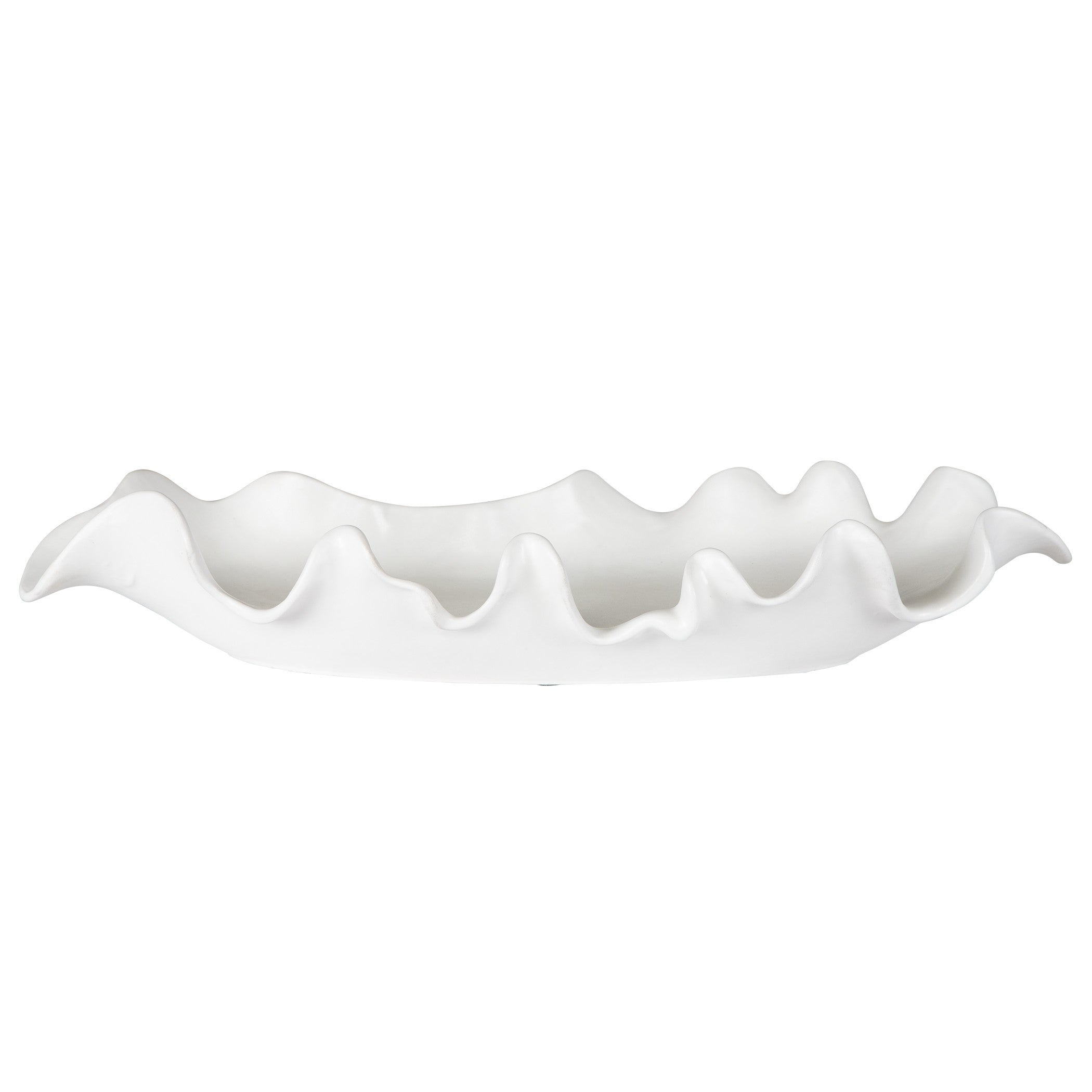 Ruffled Feathers Modern Indoor-Outdoor White Bowl by Uttermost