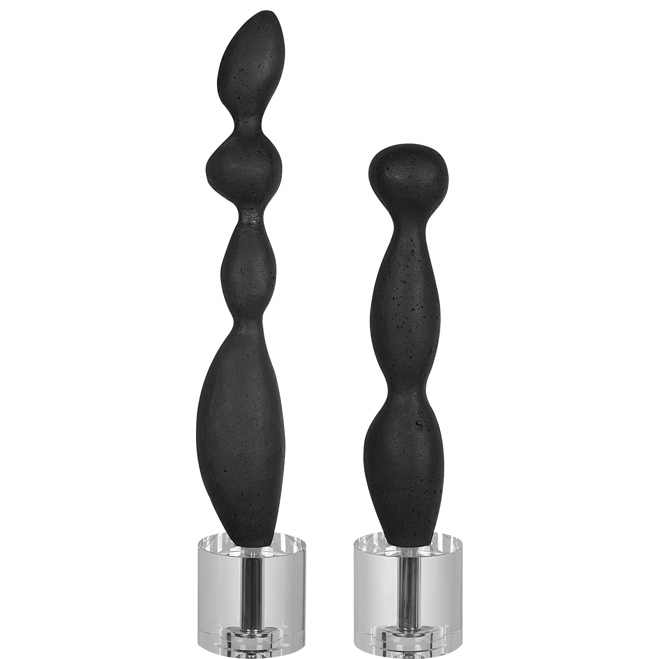 Koa Black Marble Sculptures - Set of 2 by Uttermost